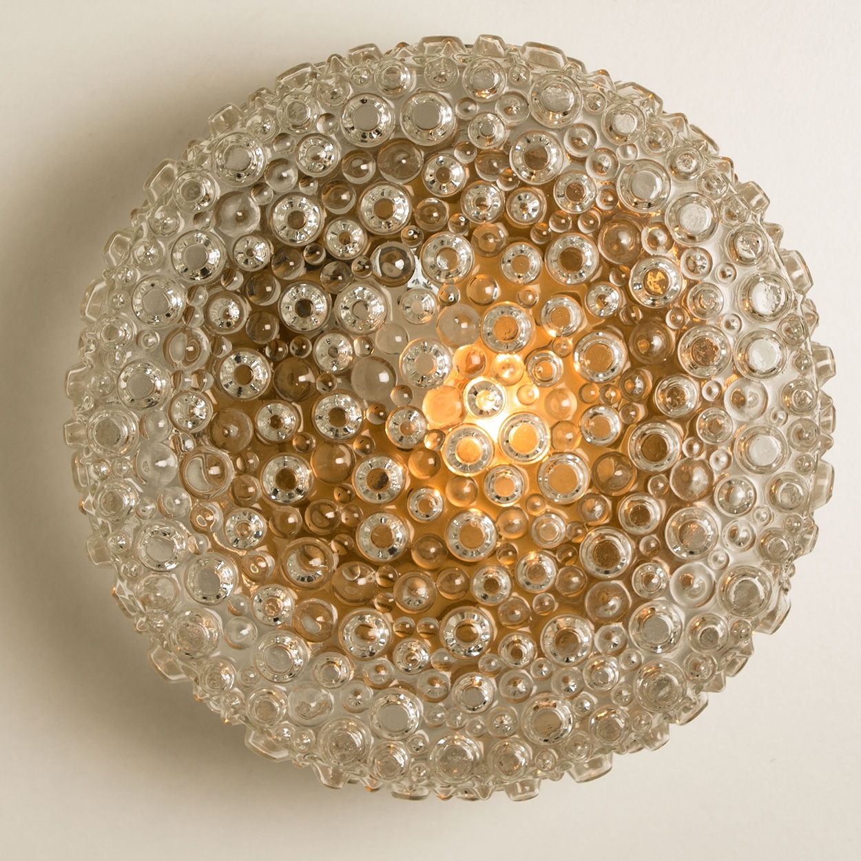 Round Bubble Textured Glass Flush Mount, VEB