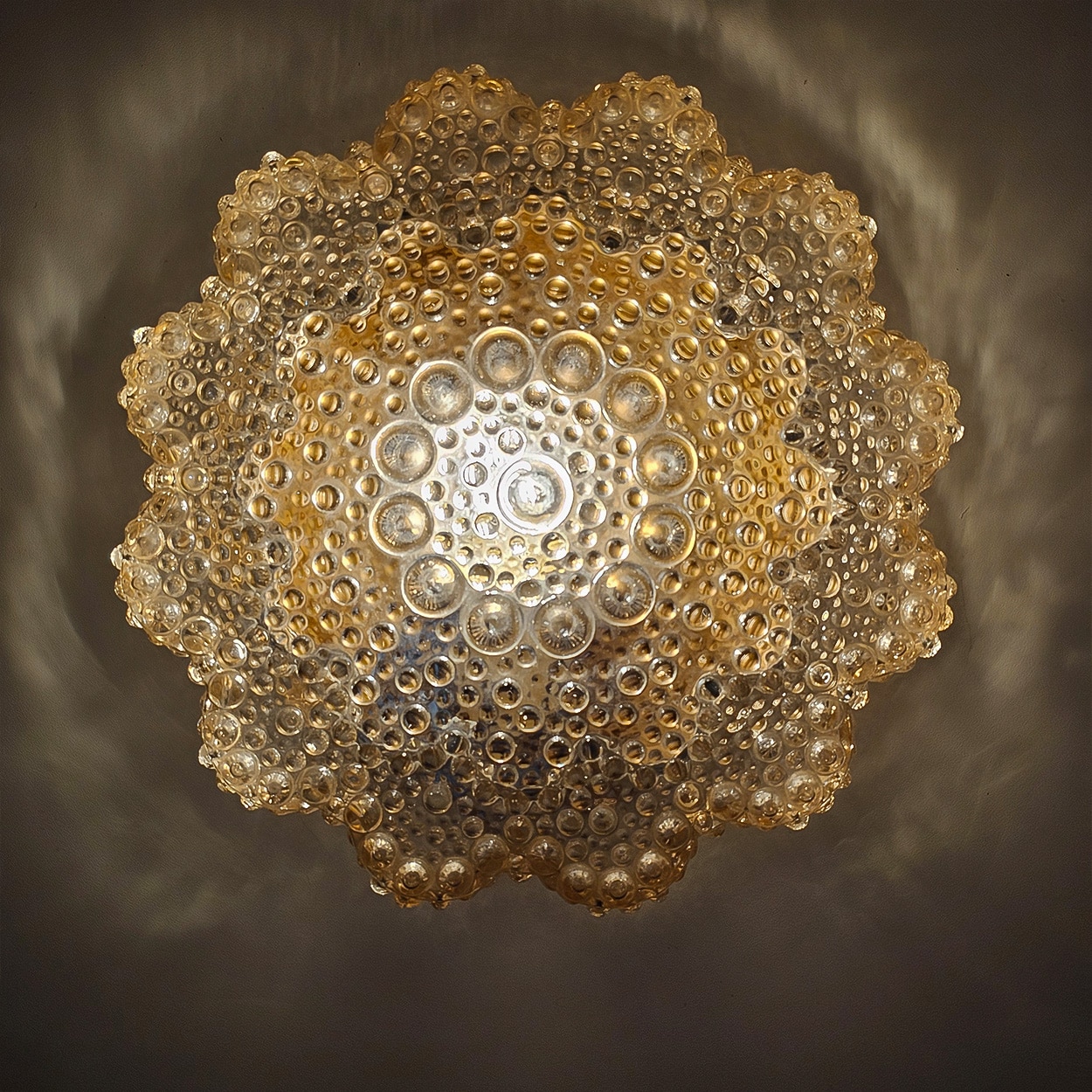Star Amber Bubble Glass Wall Light by Helena Tynell