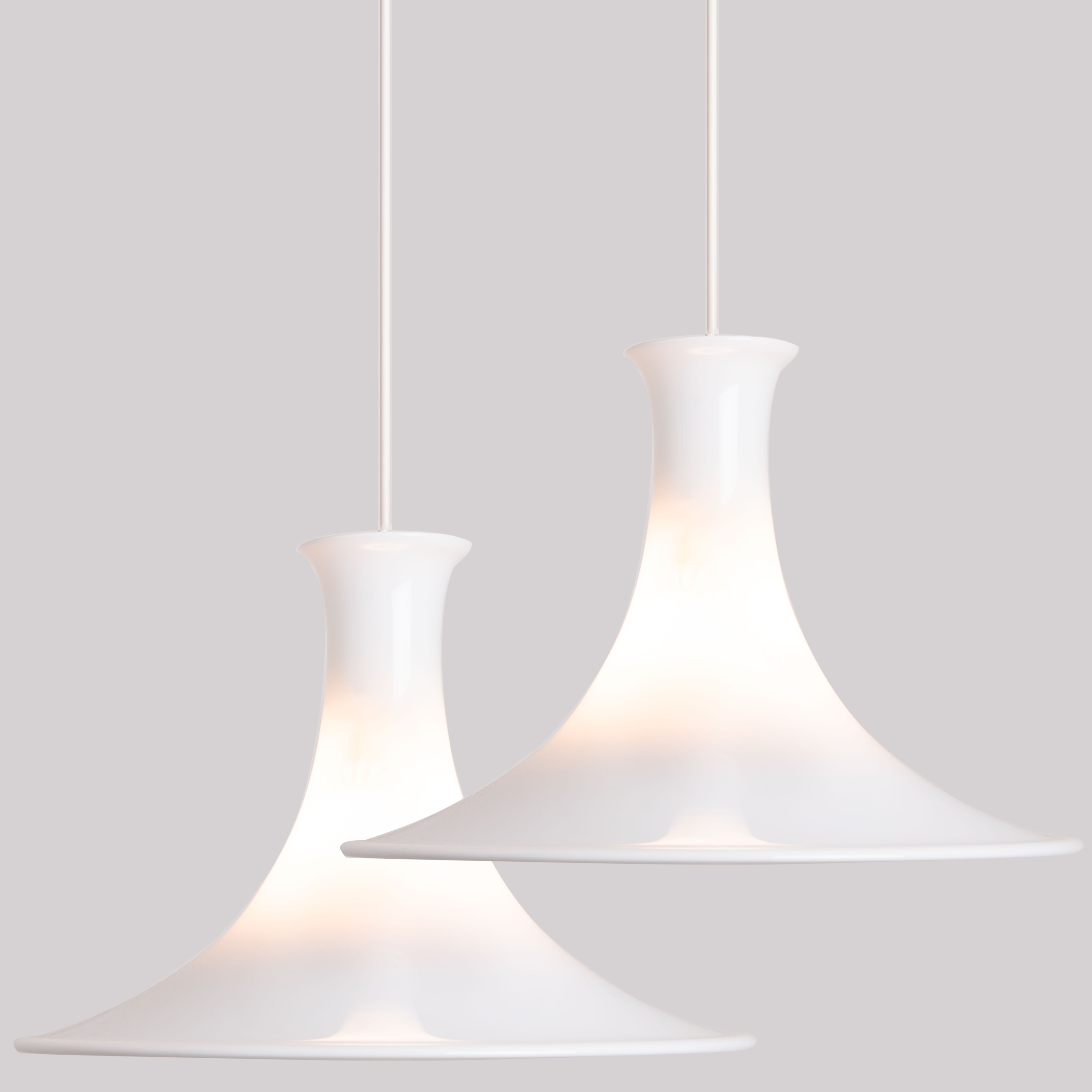 Pair of Holmegaard Hanging Lamps by Michael Bang, 1970