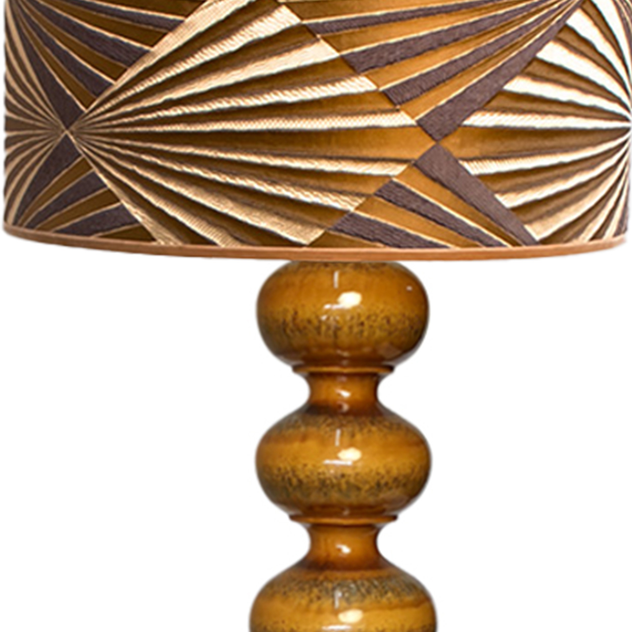 Ceramic Floorlamp with New Silk Lampshade Dedar, Kaiser