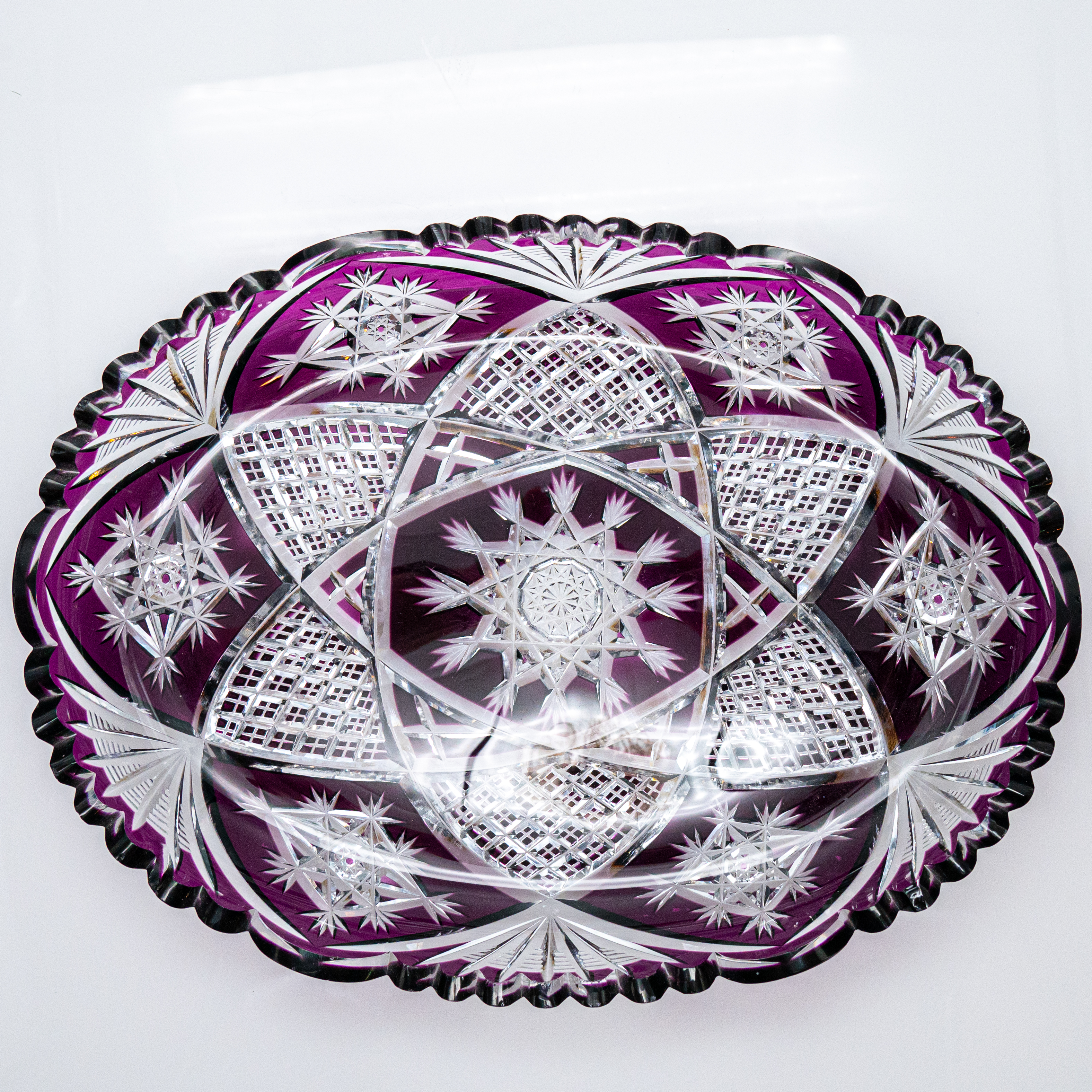 Baccarat Fruit Bowl, Violet Crystal, France, 1930