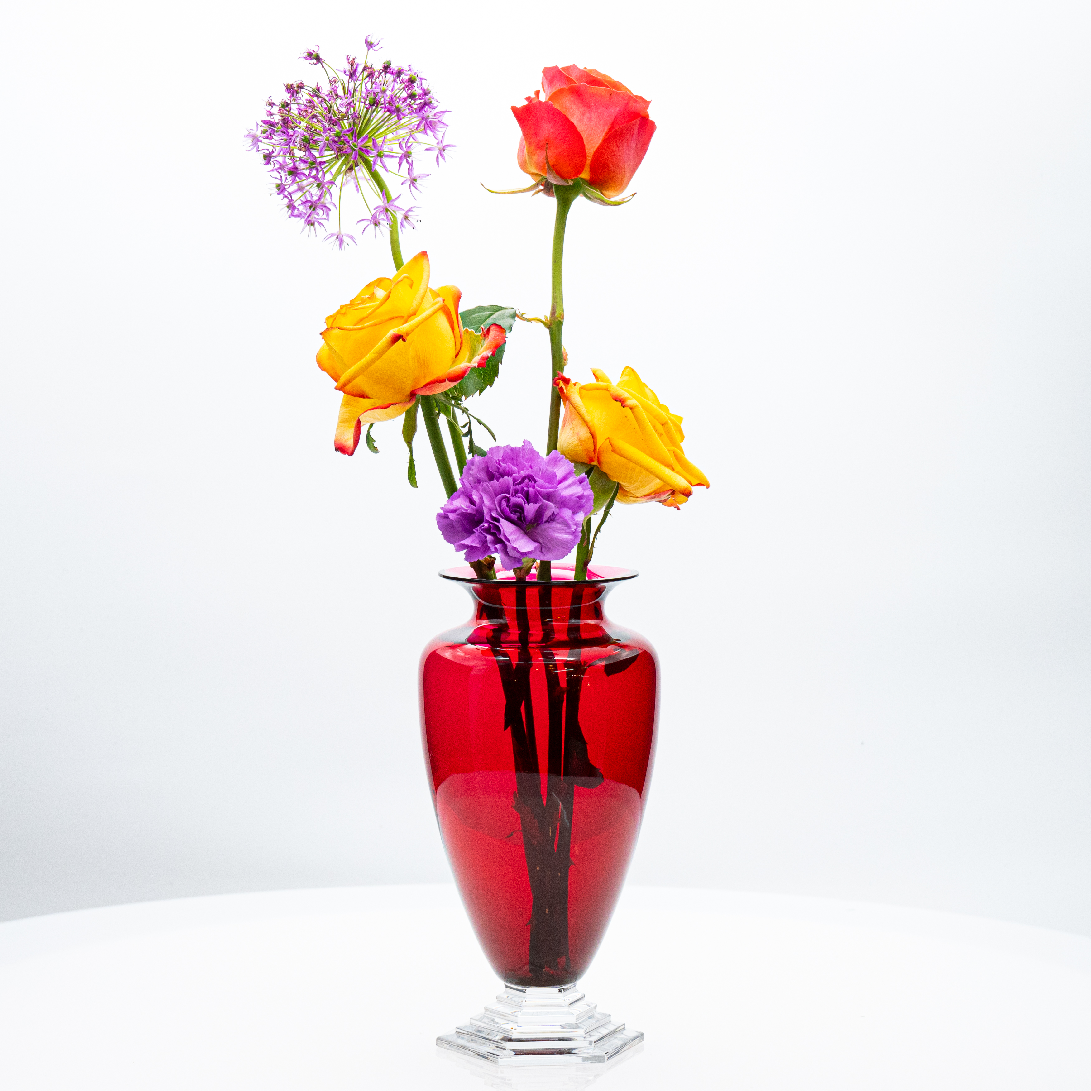 Equise Baccarat Vase, Deep Red Crystal, France