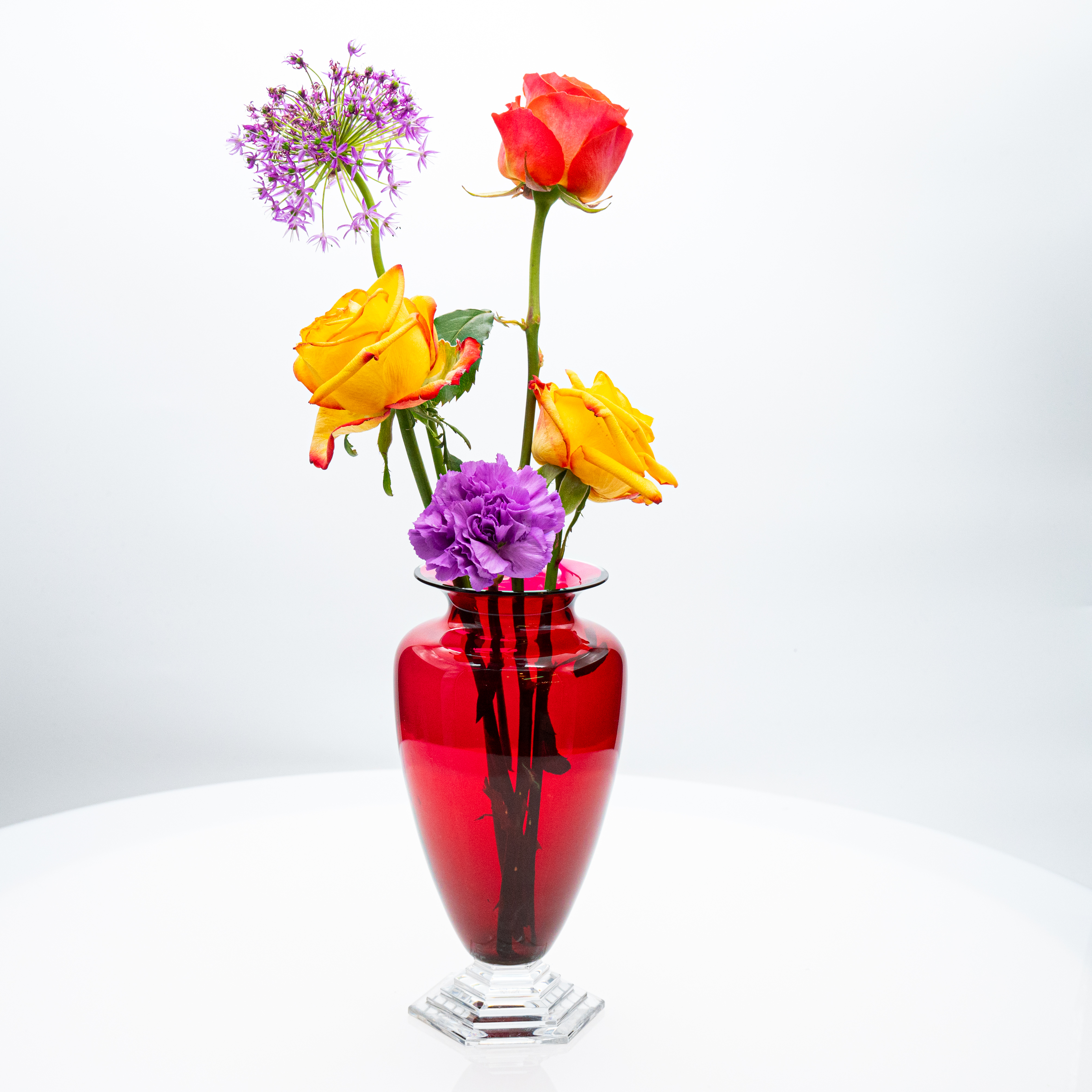 Equise Baccarat Vase, Deep Red Crystal, France