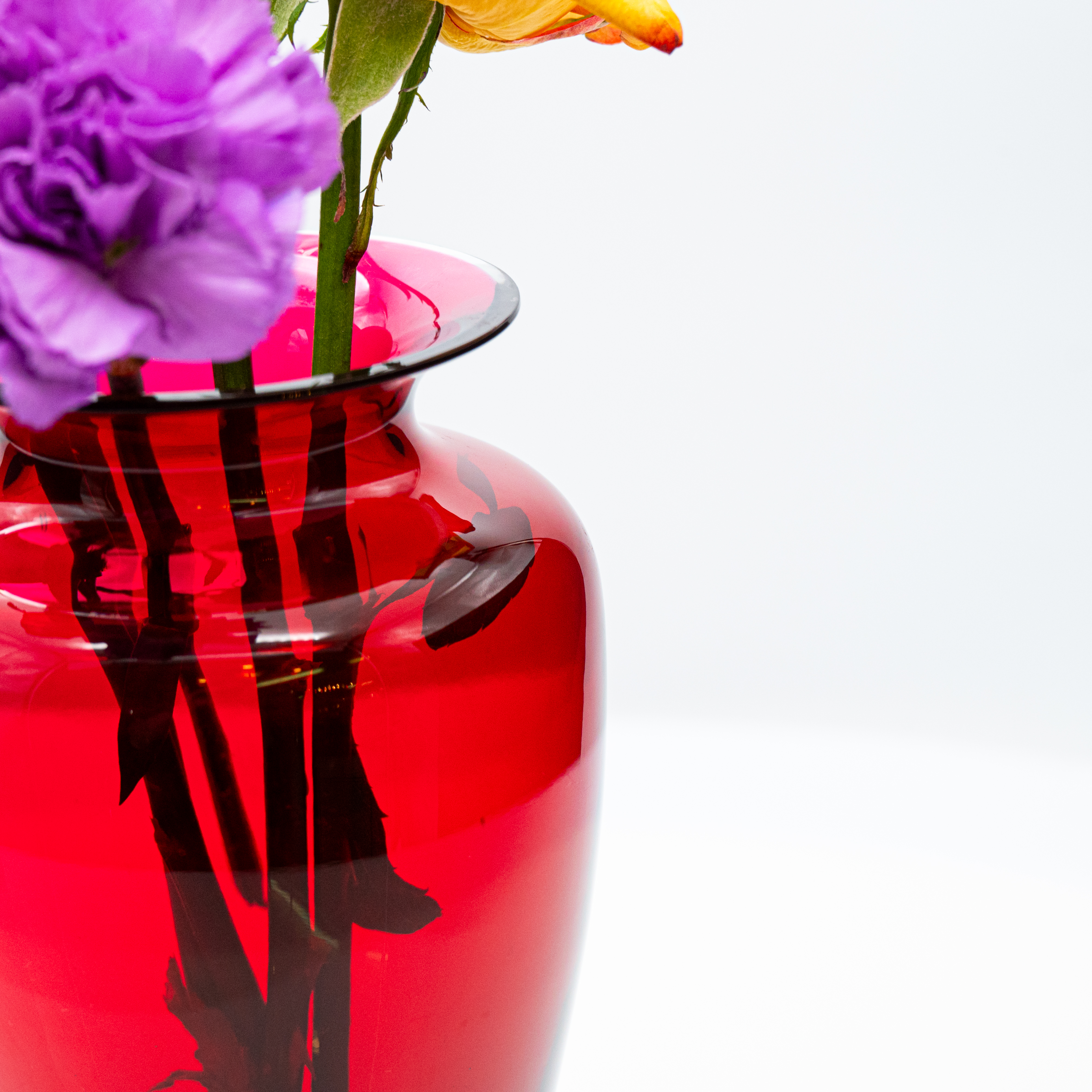 Equise Baccarat Vase, Deep Red Crystal, France