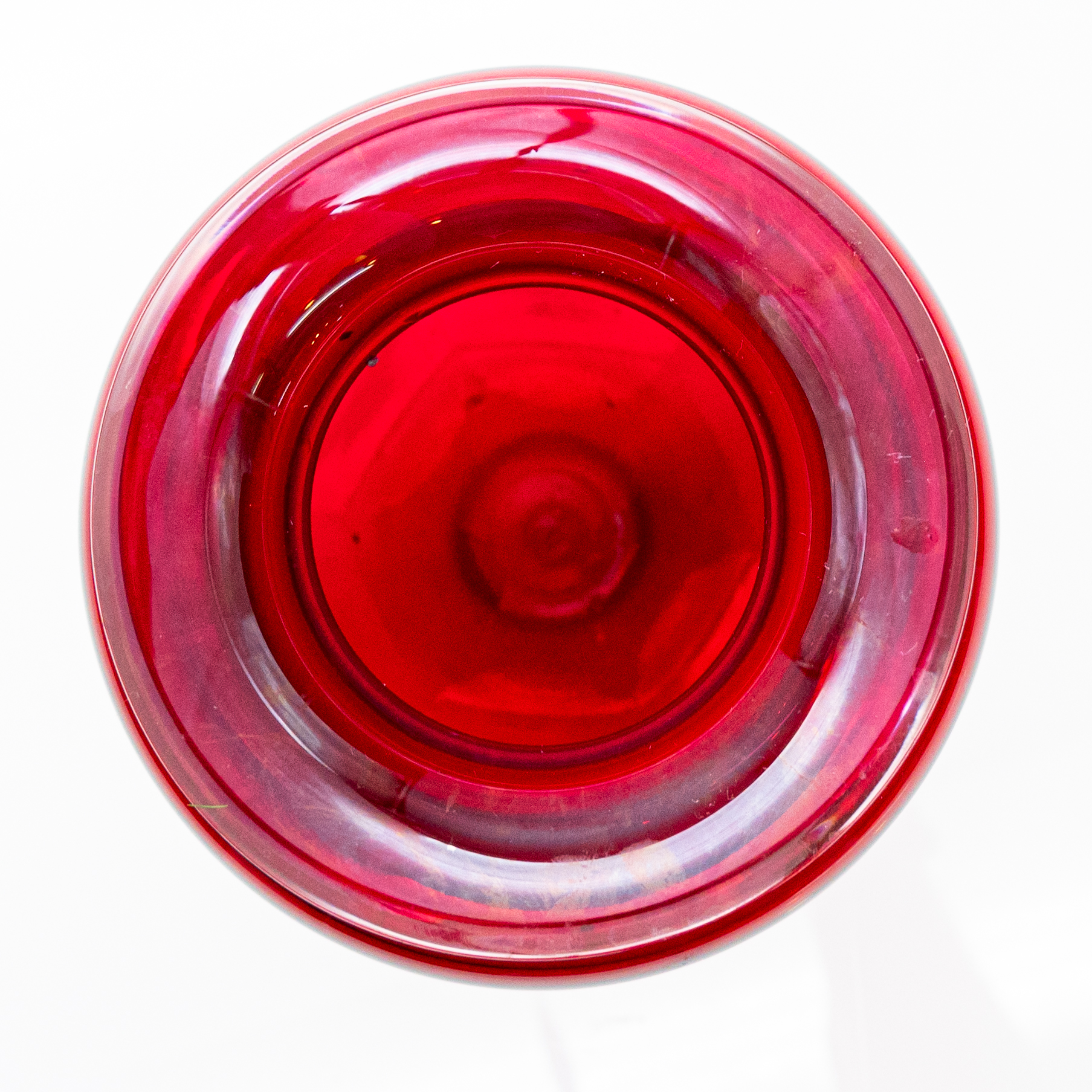 Equise Baccarat Vase, Deep Red Crystal, France