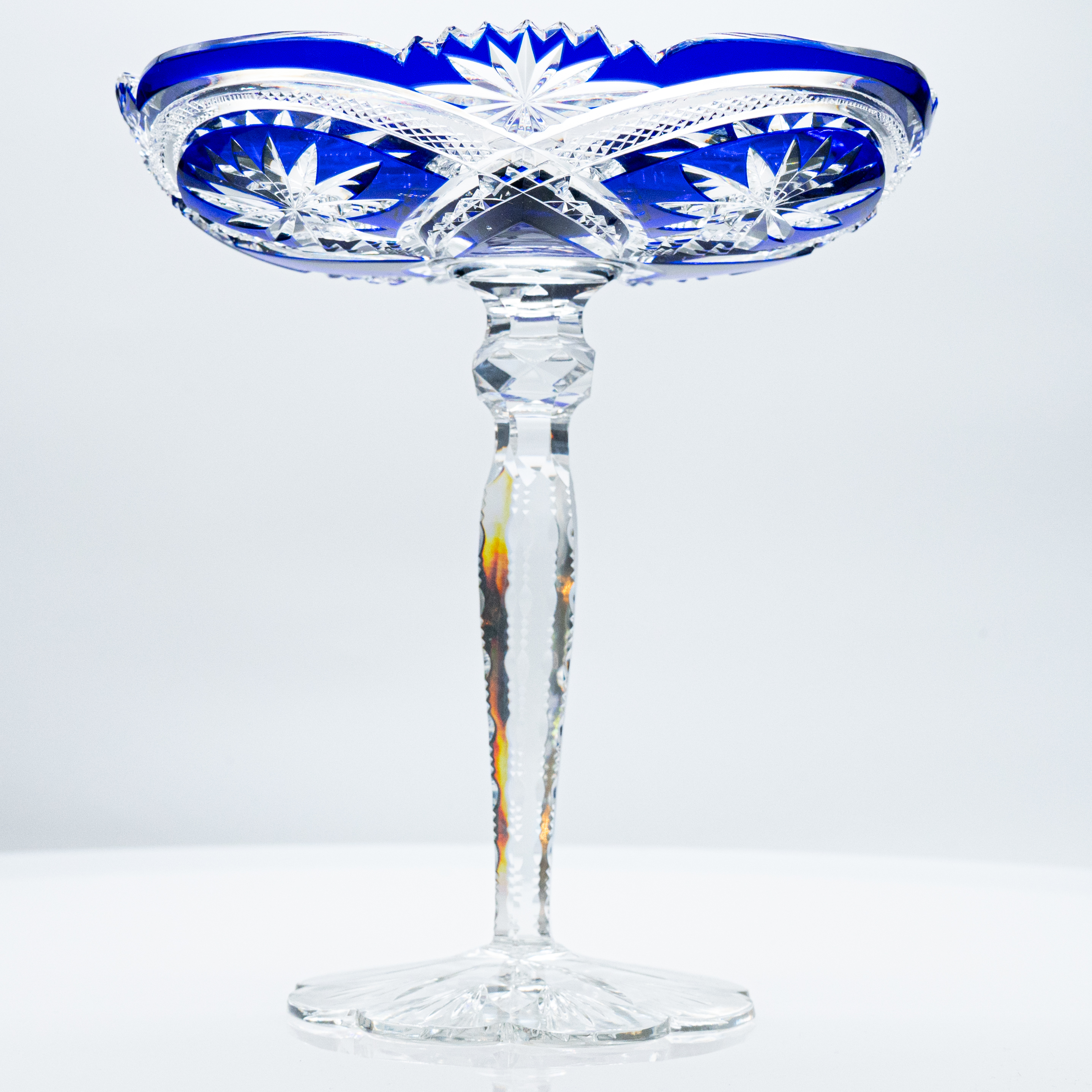 Baccarat, Deep Blue Crystal Cut Coupe, France, 1920