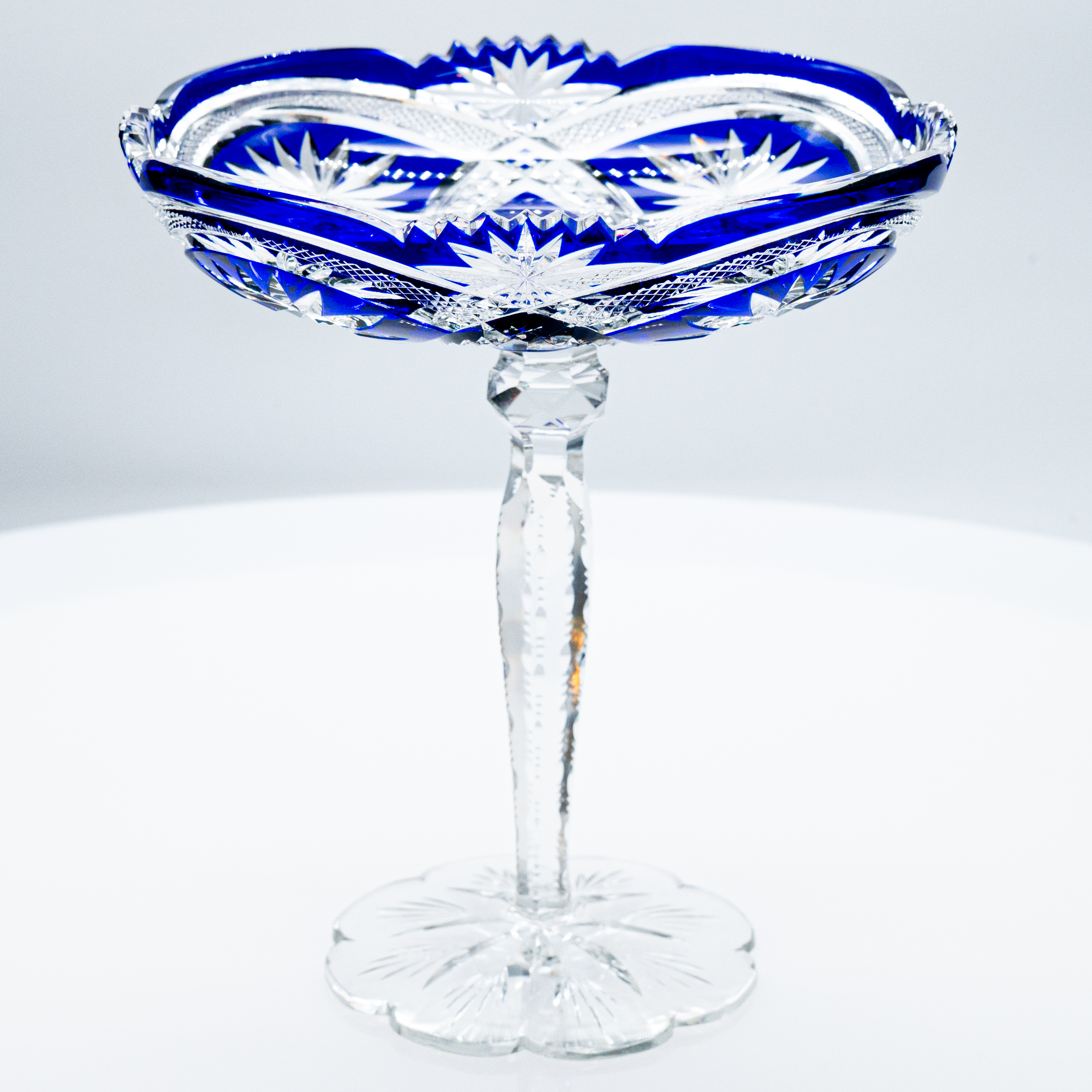 Baccarat, Deep Blue Crystal Cut Coupe, France, 1920