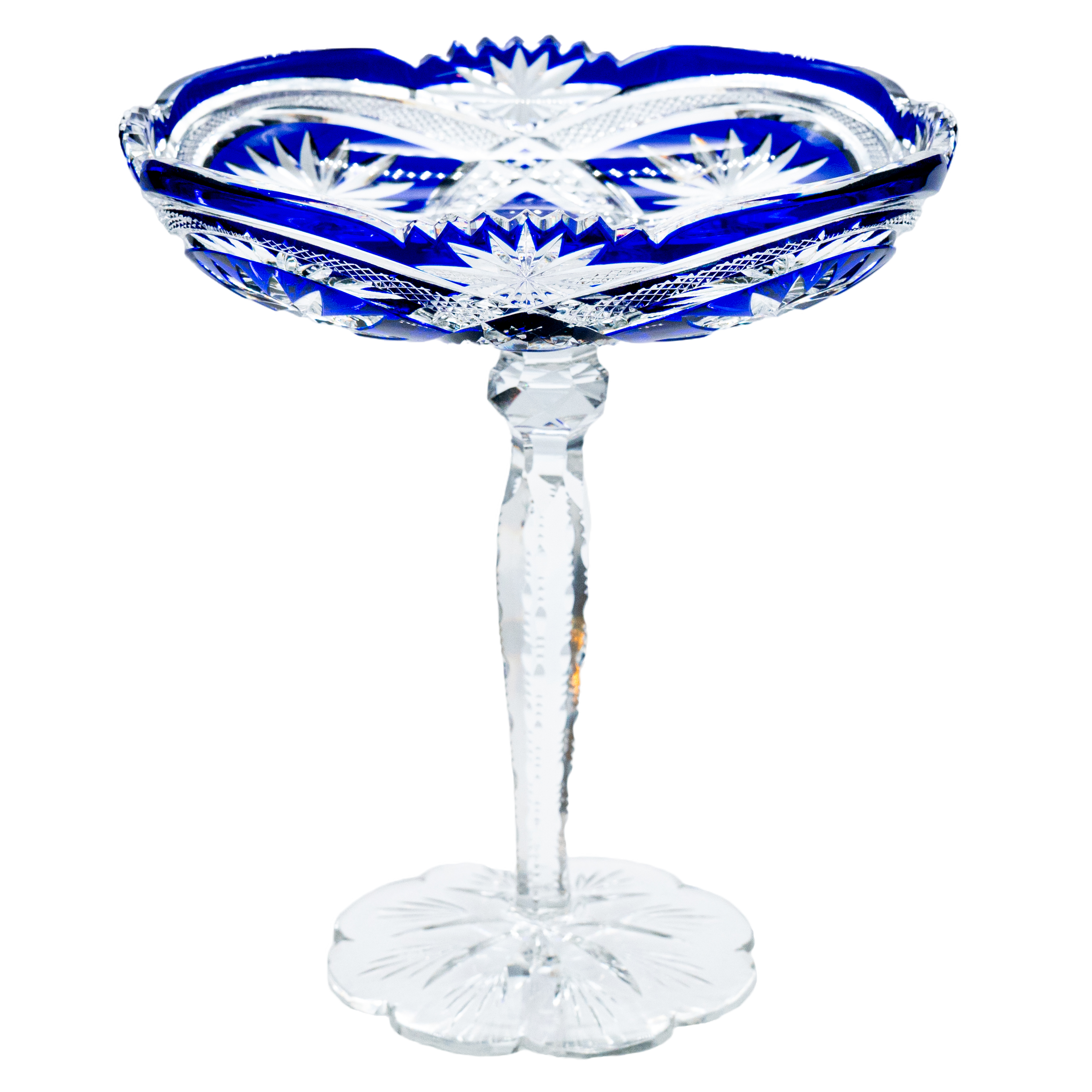 Baccarat, Deep Blue Crystal Cut Coupe, France, 1920