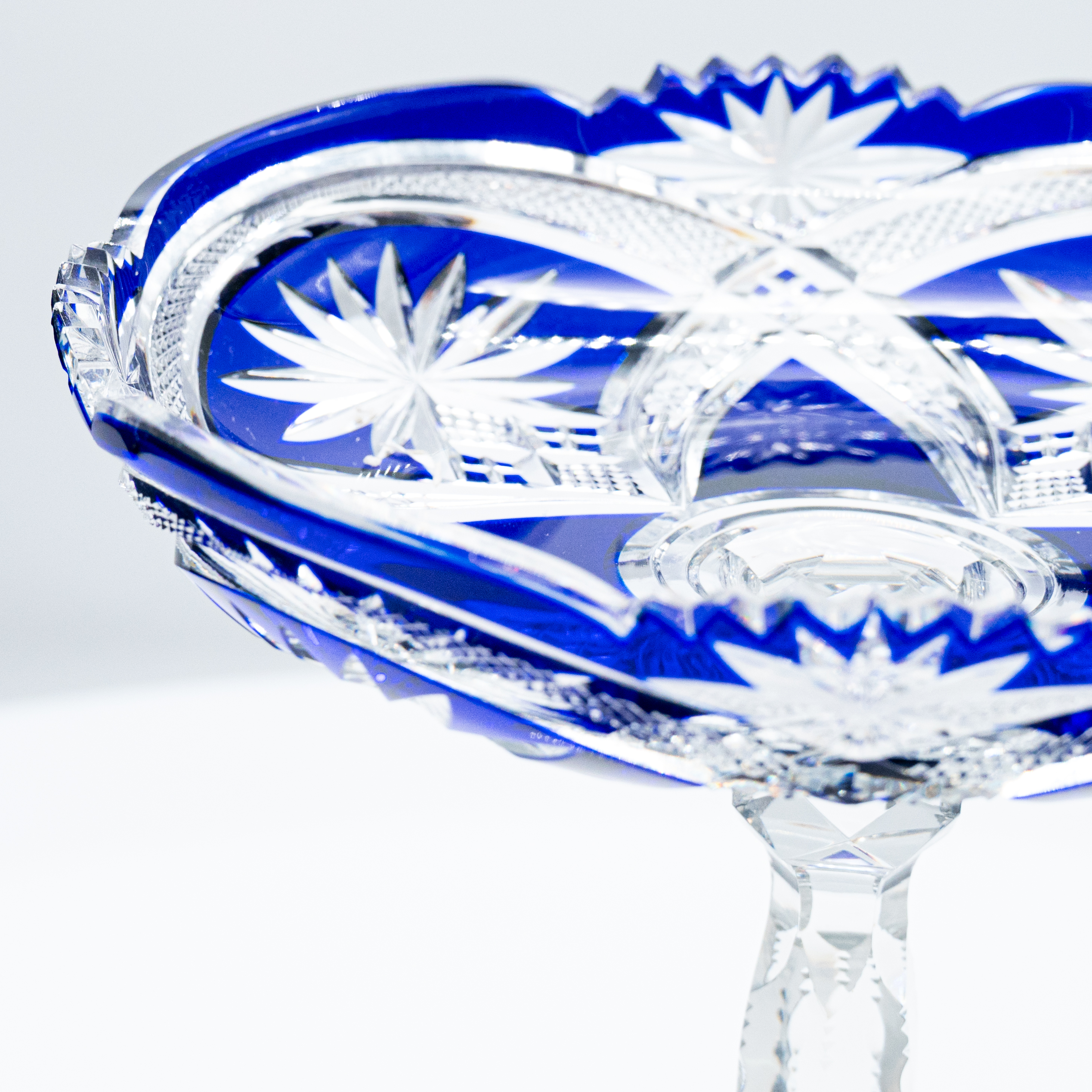 Baccarat, Deep Blue Crystal Cut Coupe, France, 1920