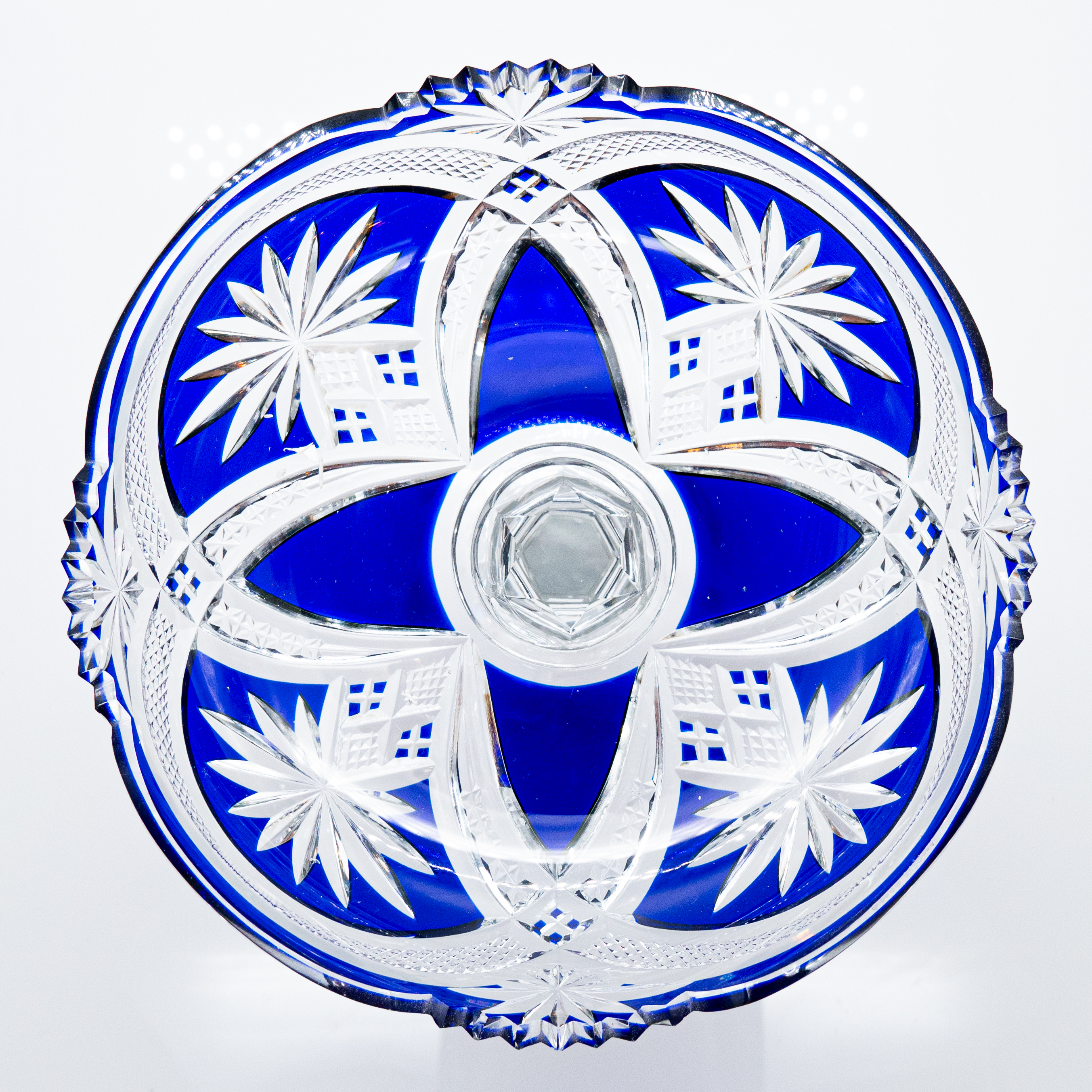 Baccarat, Deep Blue Crystal Cut Coupe, France, 1920