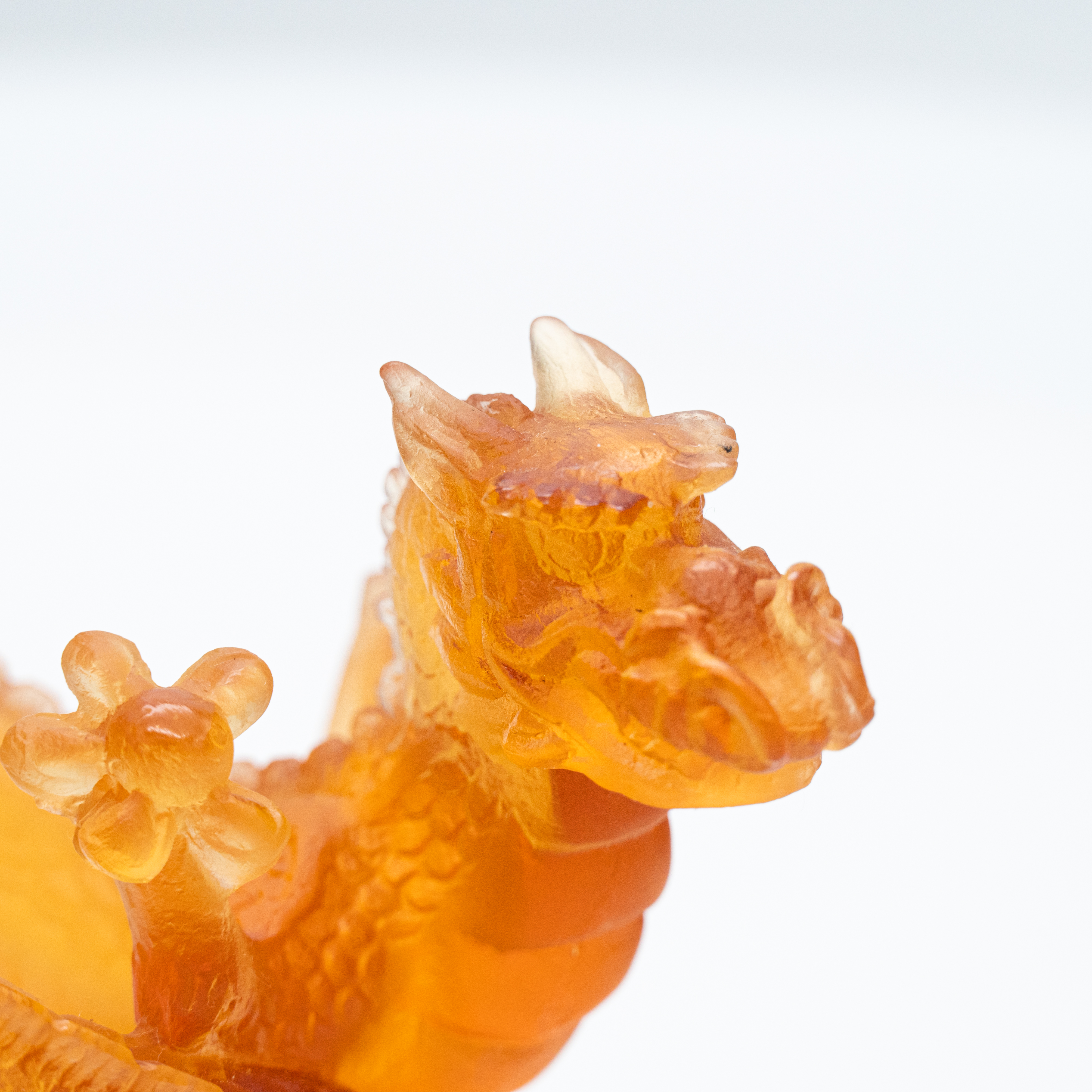 Daum Pâte de Verre Dragon, Honey Brown, France, 1990