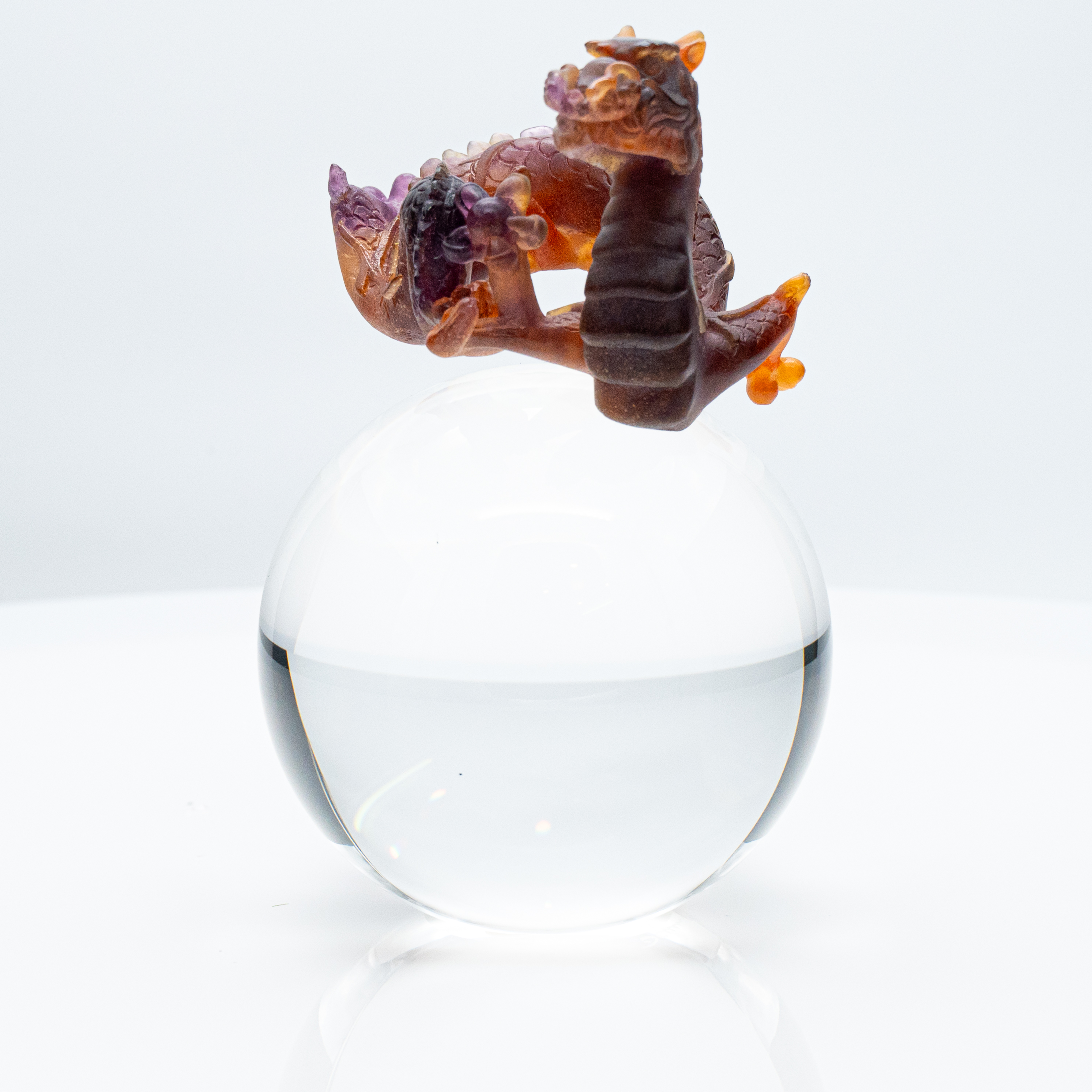 Daum, Pâte de Verre Dragon, Honey Brown, France, 1990