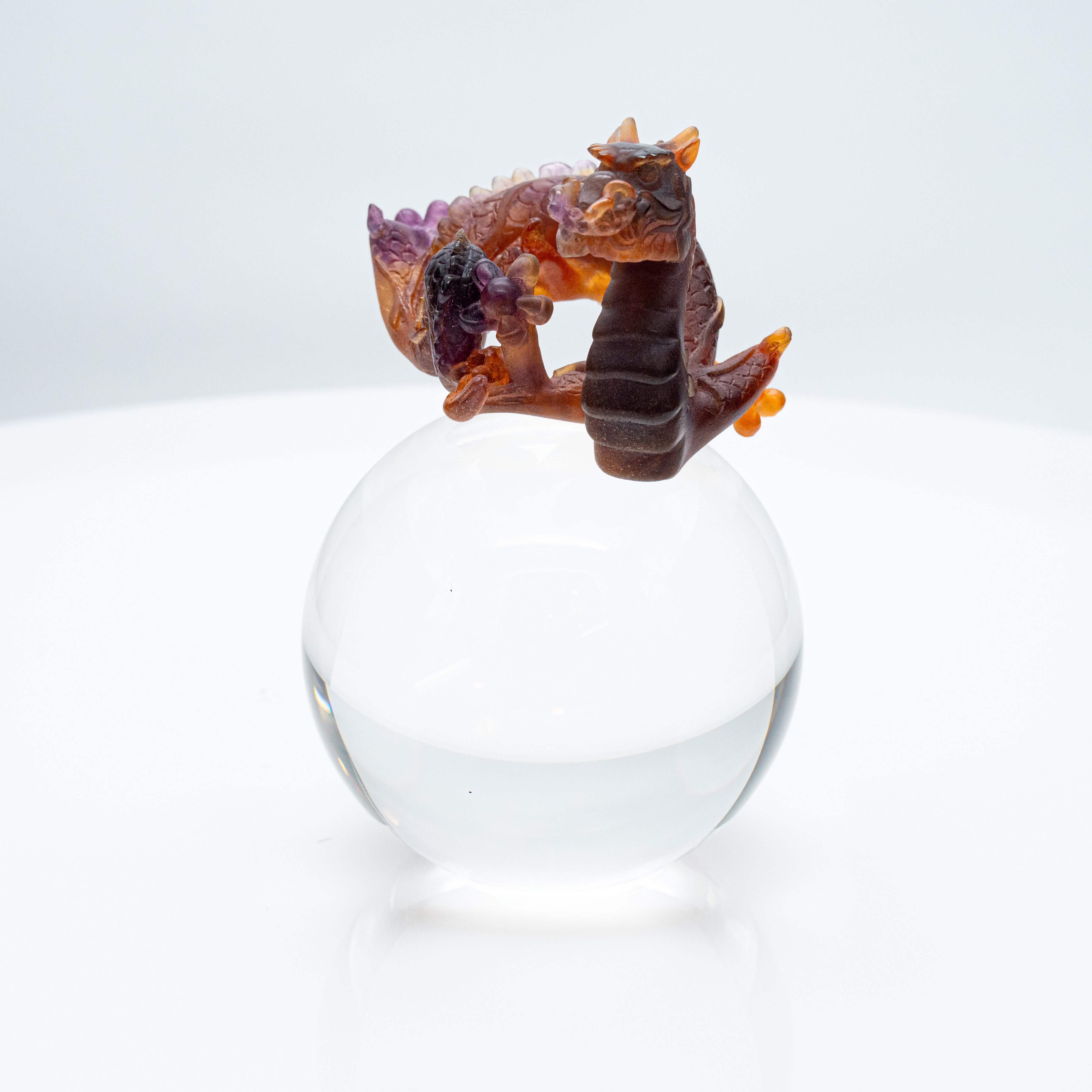 Daum, Pâte de Verre Dragon, Honey Brown, France, 1990