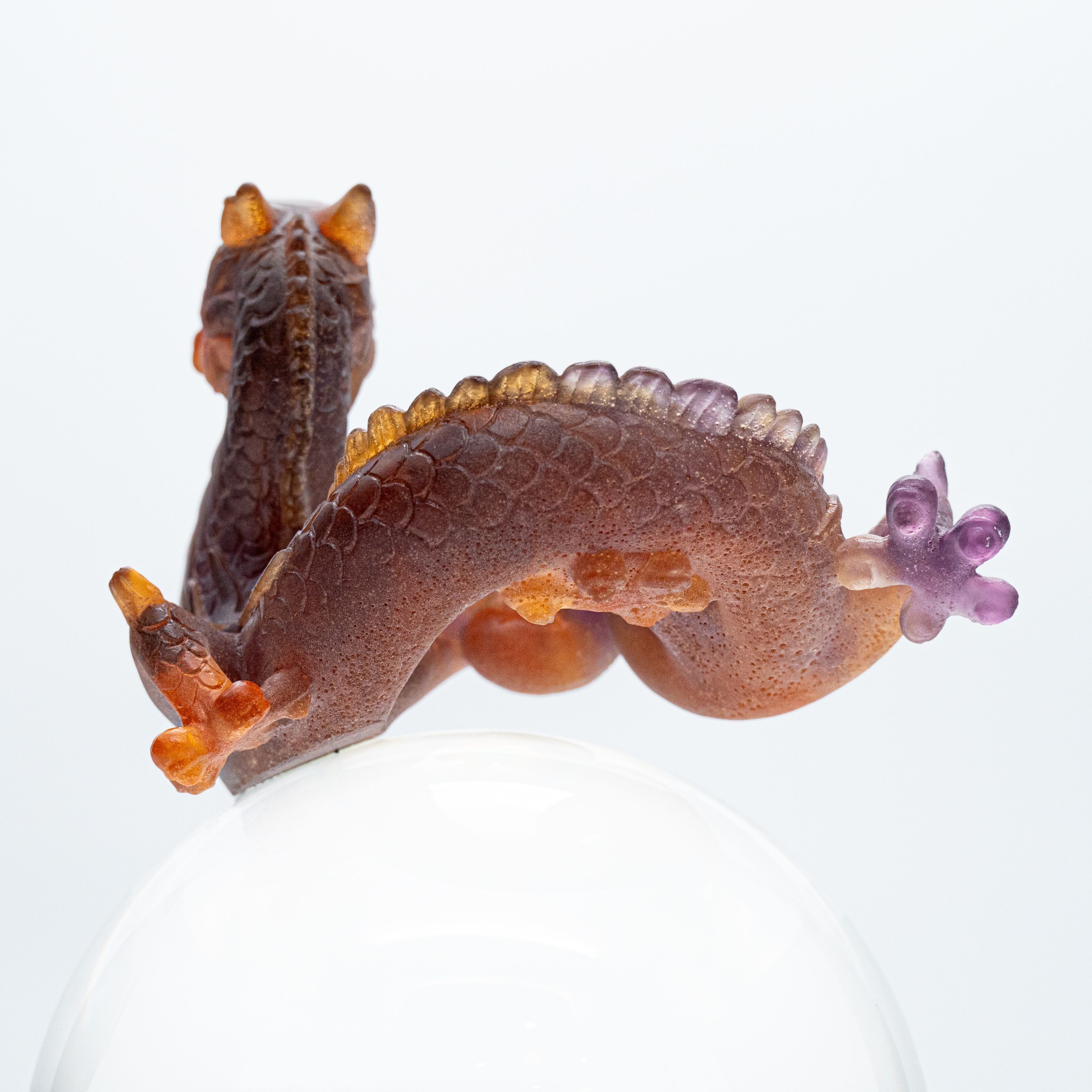 Daum, Pâte de Verre Dragon, Honey Brown, France, 1990