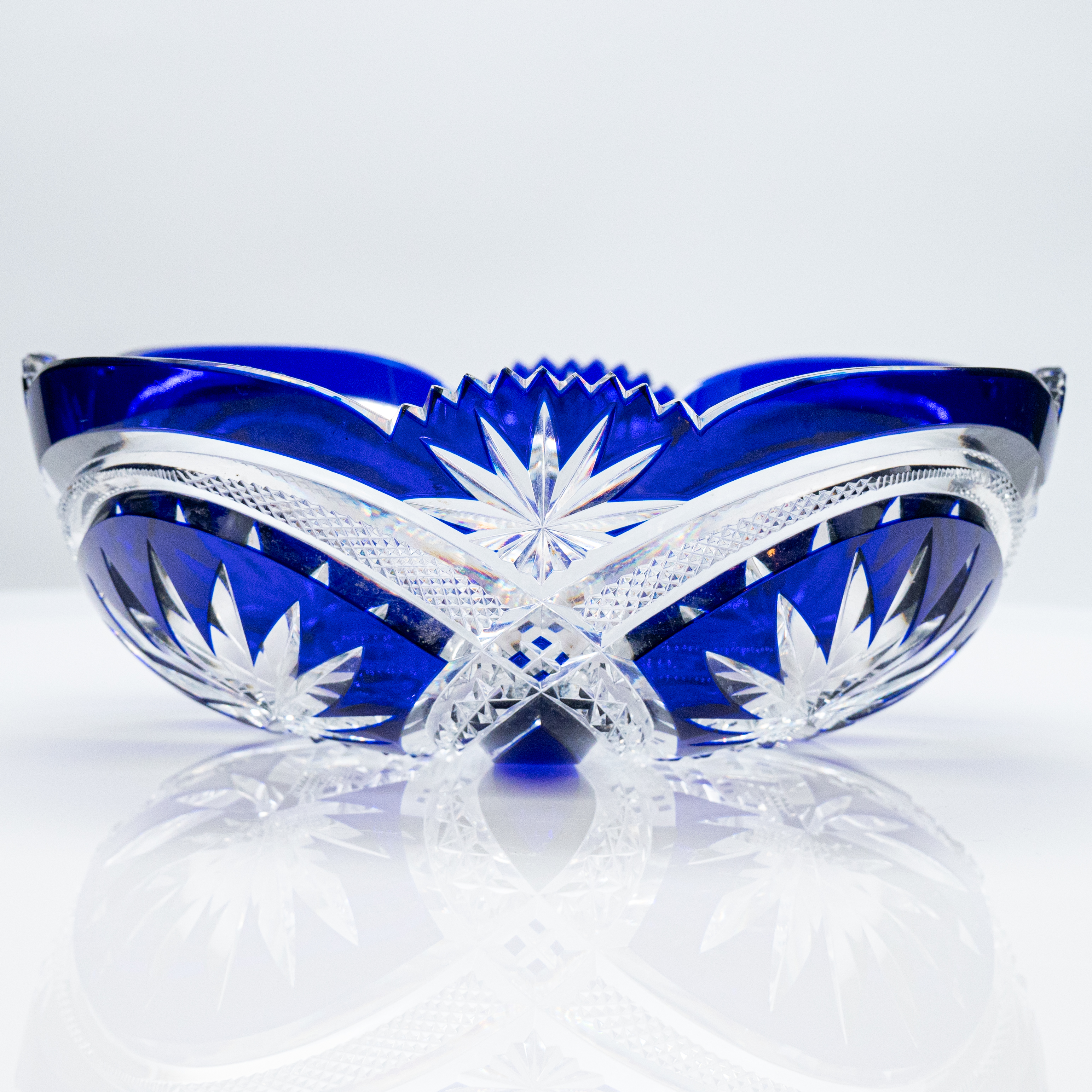 Exquise Set of Baccarat Bowls, Deep Blue Crystal, France, 1935