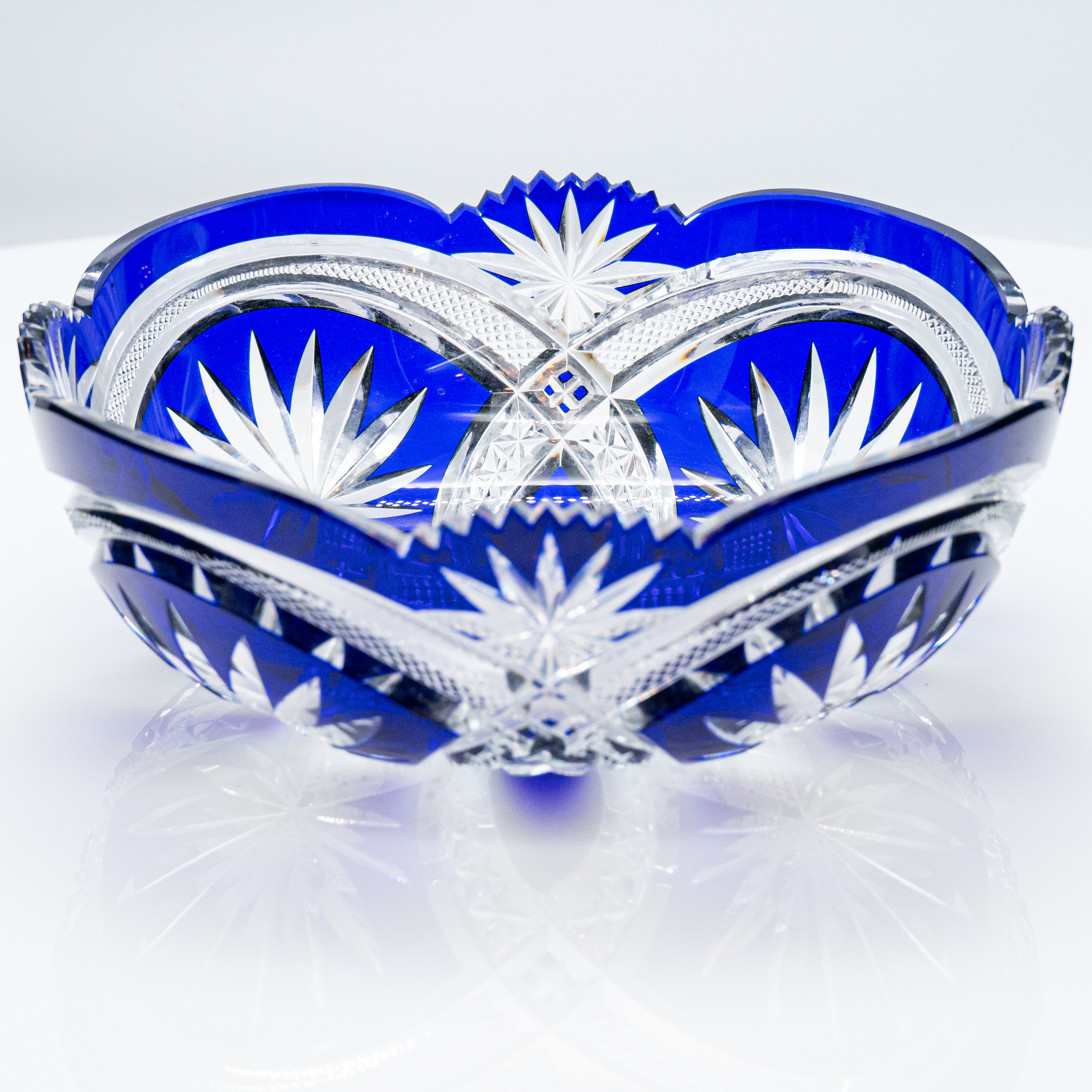 Exquise Set of Baccarat Bowls, Deep Blue Crystal, France, 1935