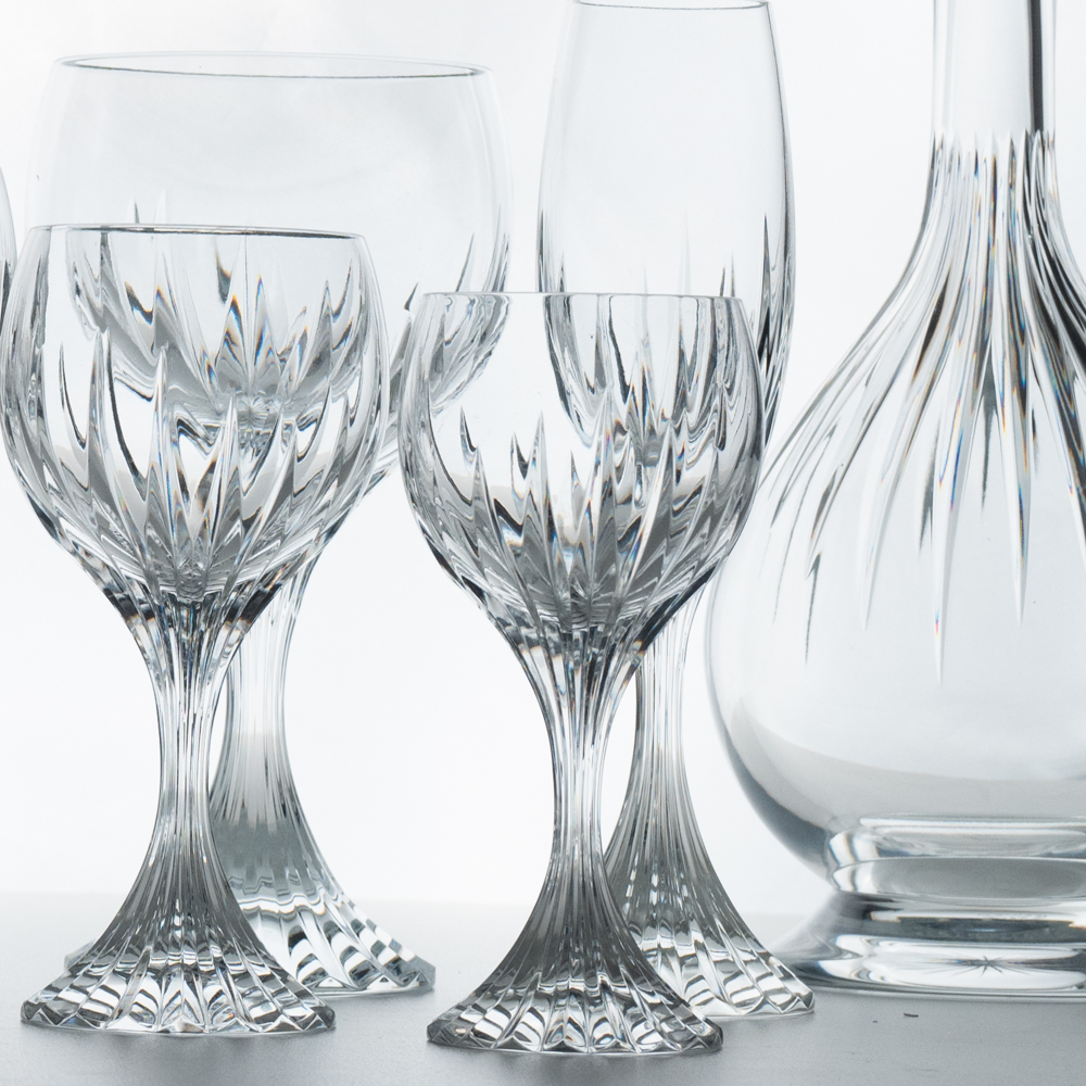 Set of 49 Exquise Baccarat Massena Crystal Pieces, France, 1990