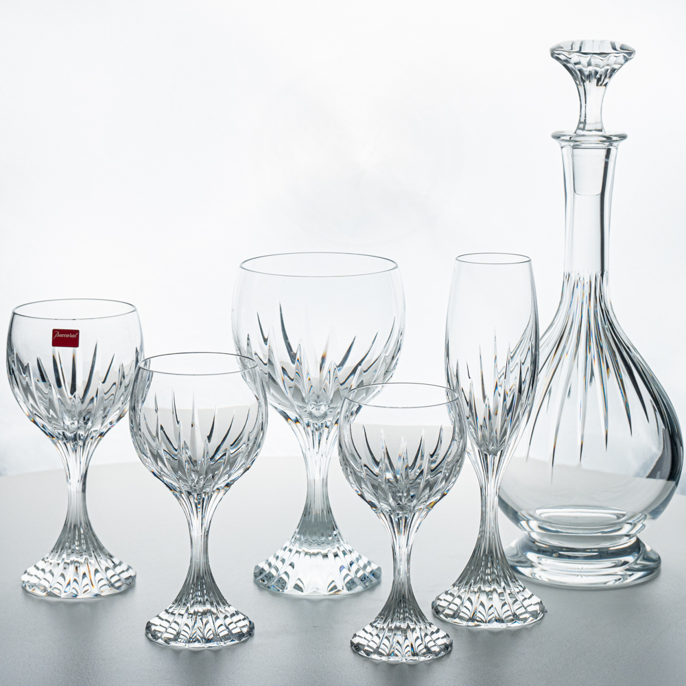 Set of 49 Exquise Baccarat Massena Crystal Pieces, France, 1990