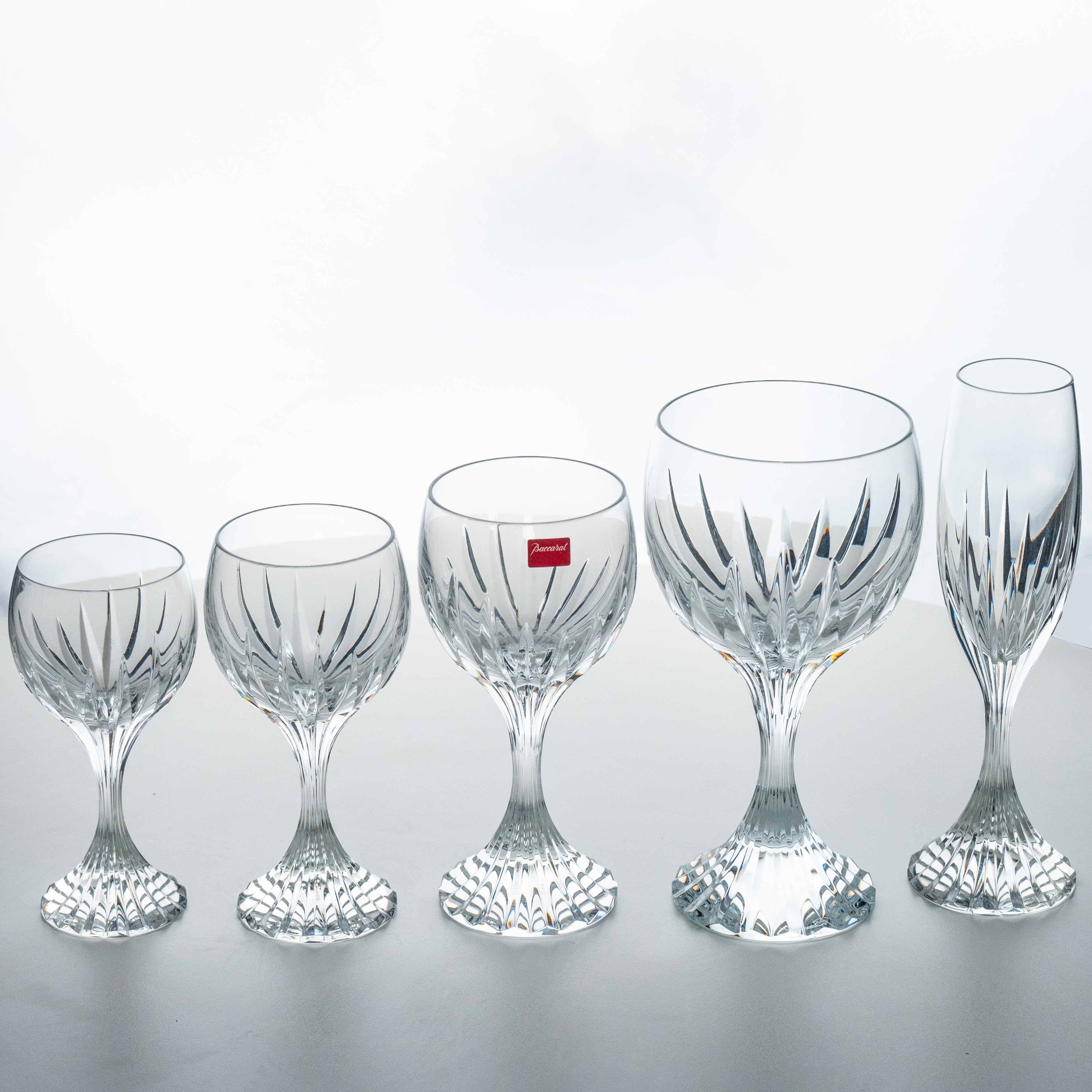 Set of 49 Exquise Baccarat Massena Crystal Pieces, France, 1990