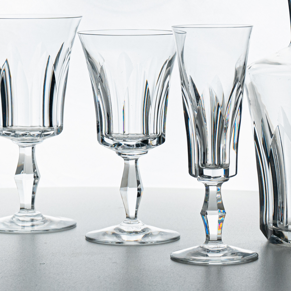 Set of 36 Exquise Baccarat Polignac Crystal Pieces, France, 1950