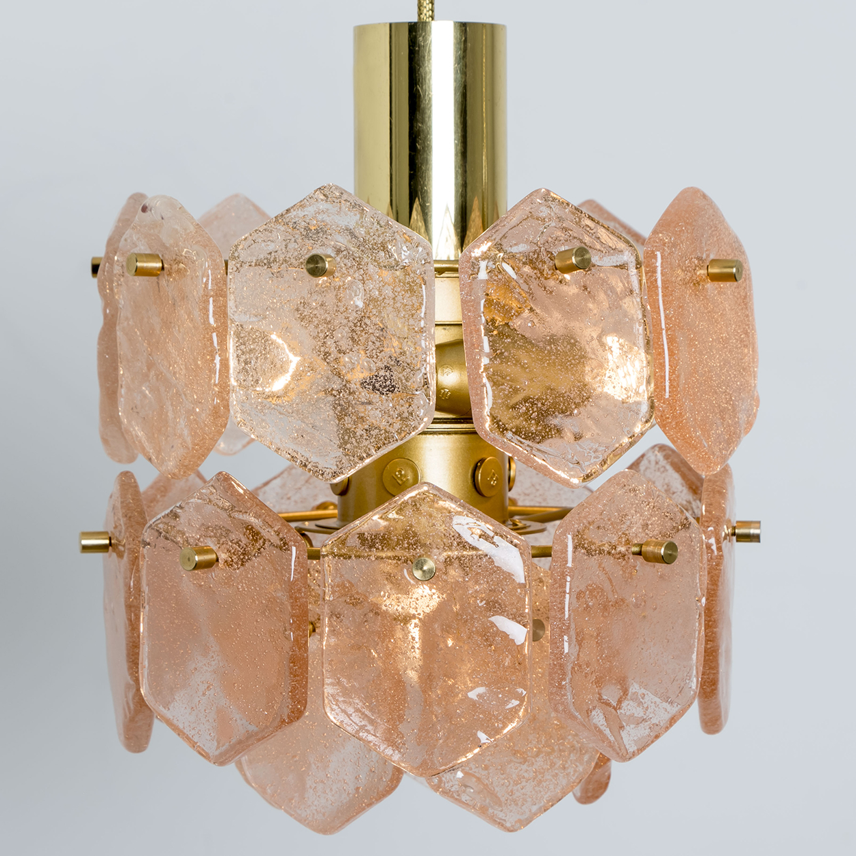 Pink Ice Glass Chandelier by Kalmar Franken, 1960