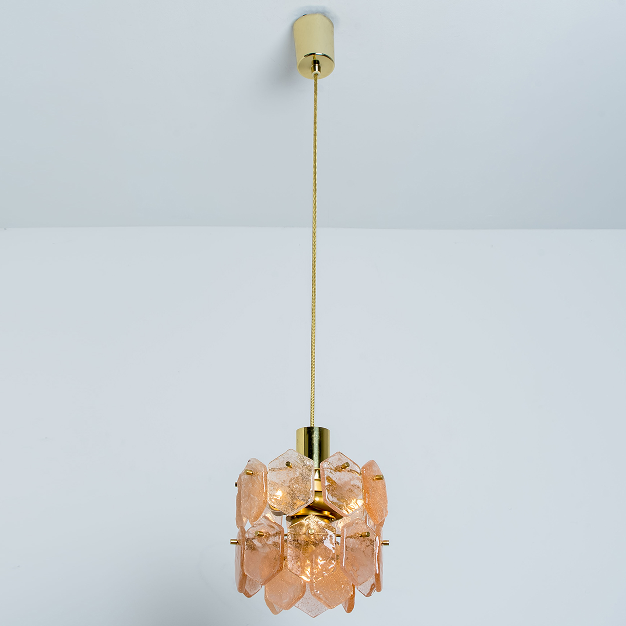 Pink Ice Glass Chandelier by Kalmar Franken, 1960