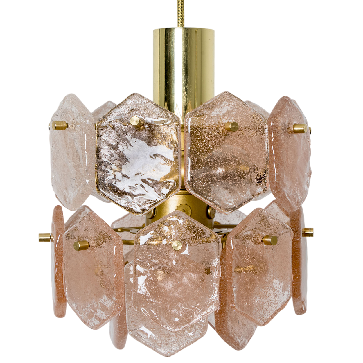 Pink Ice Glass Chandelier by Kalmar Franken, 1960