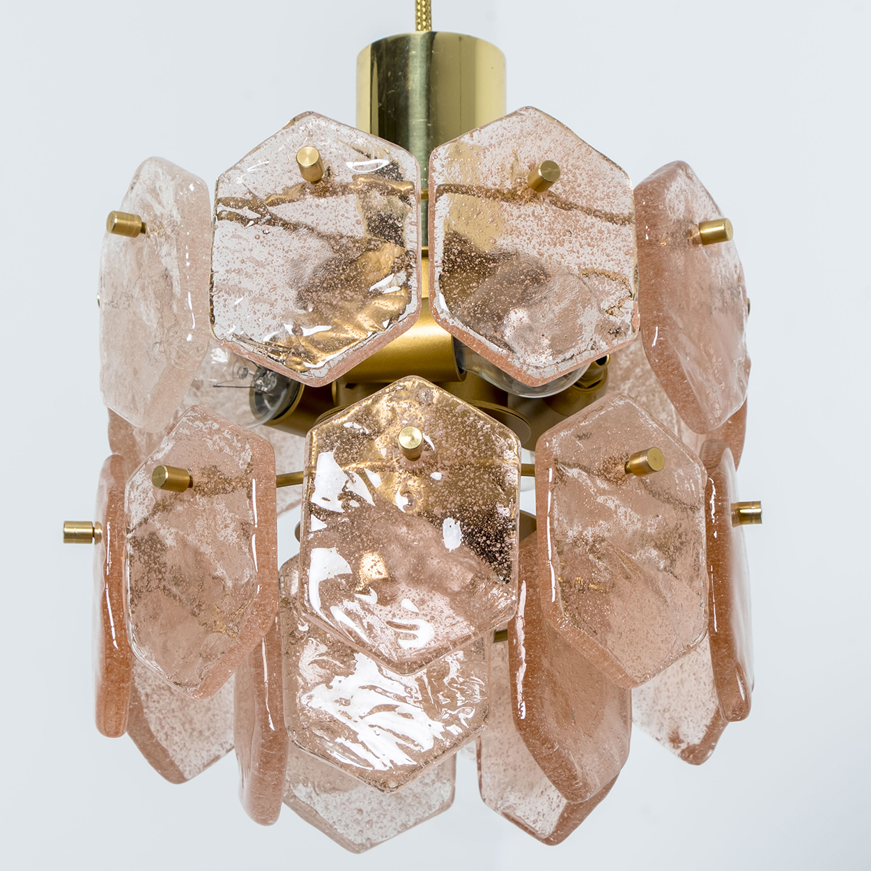 Pink Ice Glass Chandelier by Kalmar Franken, 1960