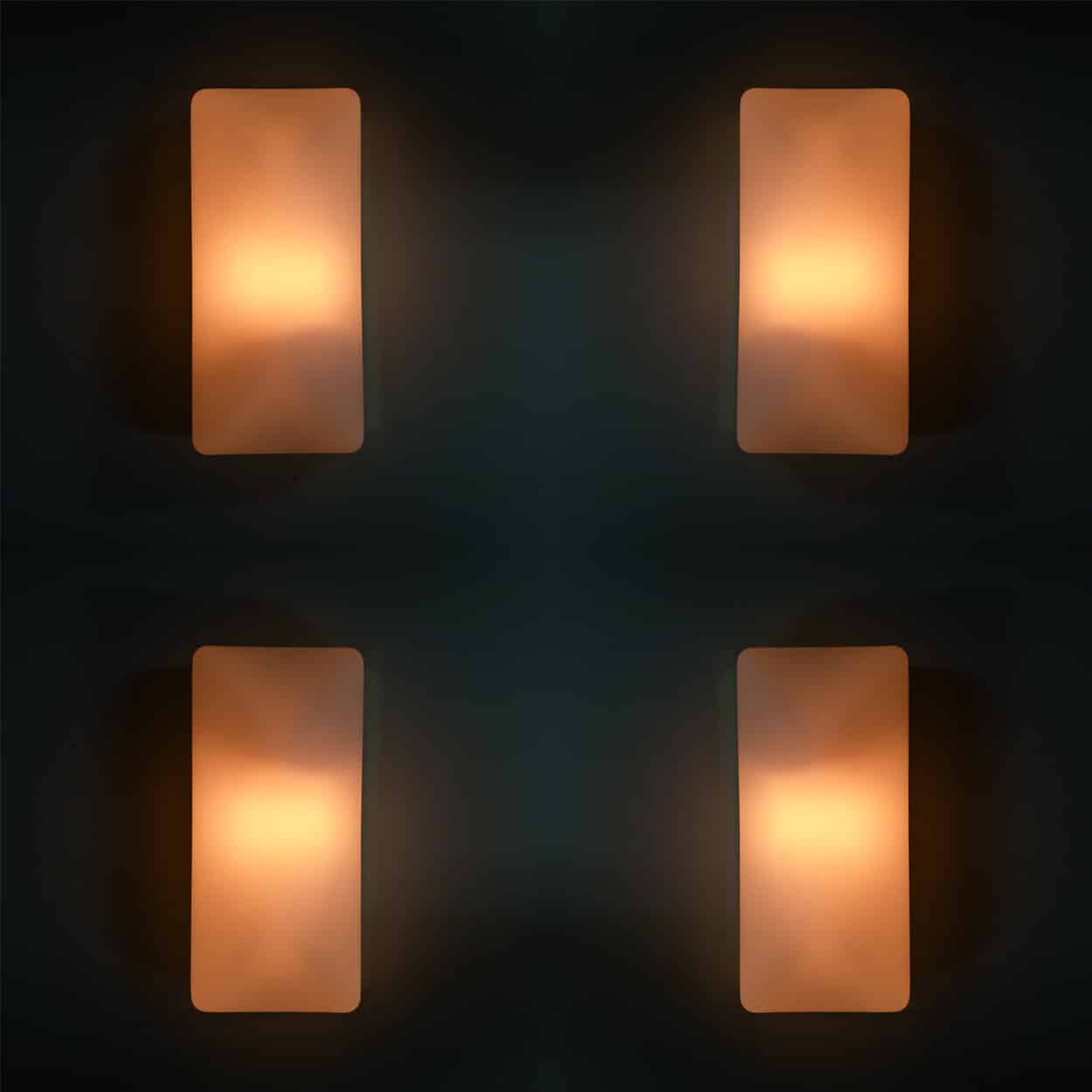 Several Rectangle White Opaque Glass Wall Lights by Glashütte Limburg, 1970