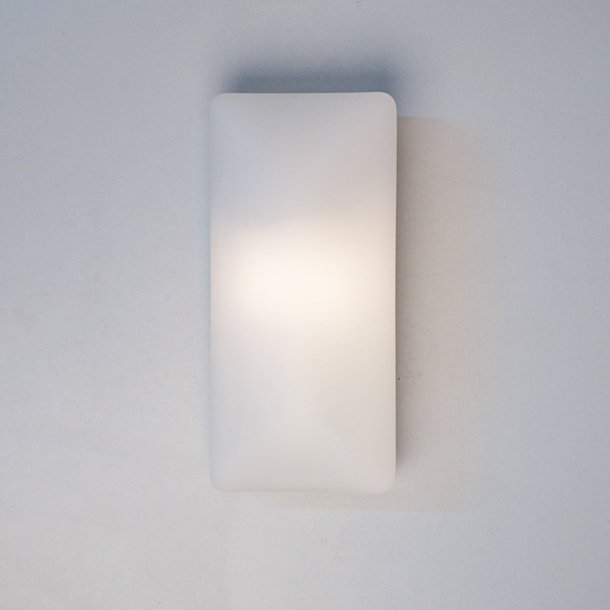 Several Rectangle White Opaque Glass Wall Lights by Glashütte Limburg, 1970