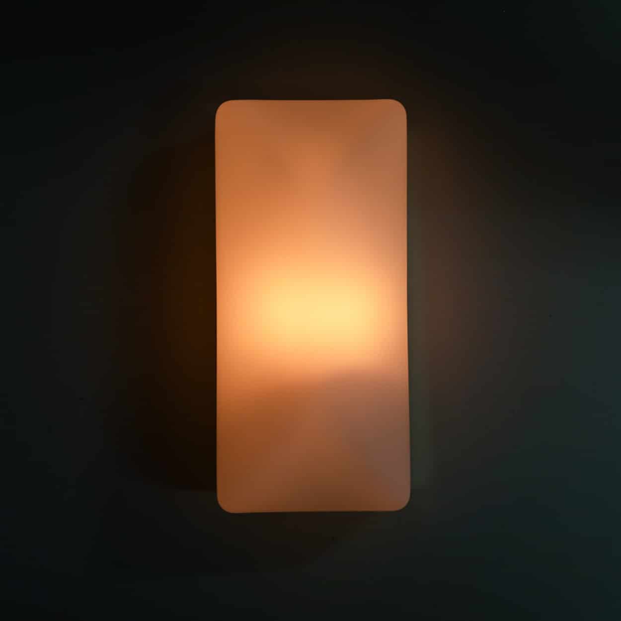 Several Rectangle White Opaque Glass Wall Lights by Glashütte Limburg, 1970