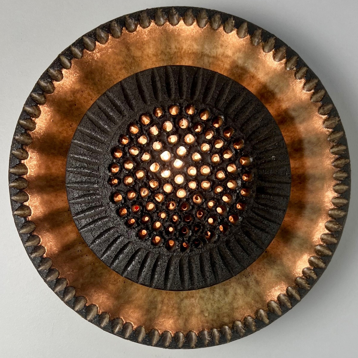 1 of the 3 Magnificent Ceramic Wall Lights, Denmark, 1970s