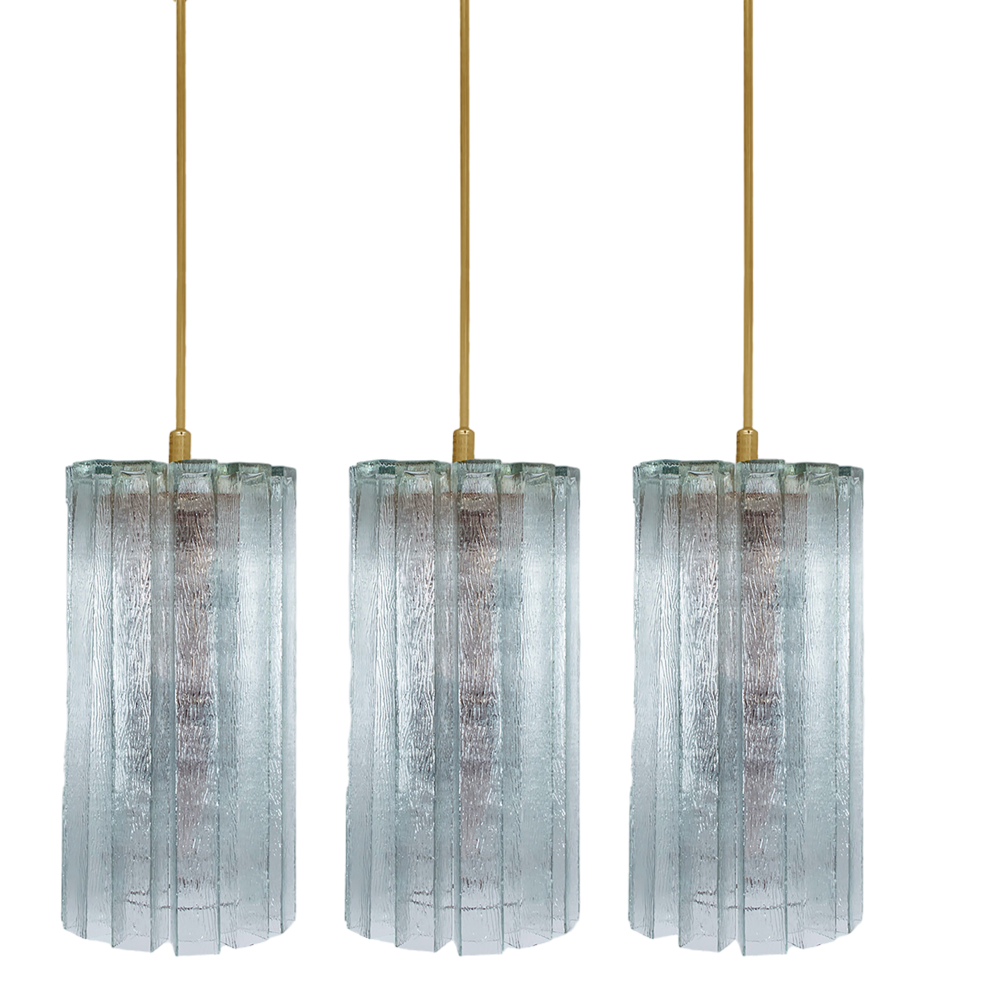 1 of the 3 Beautiful 12 Glass Tubes Chandelier by Doria Leuchten, Germany 1970