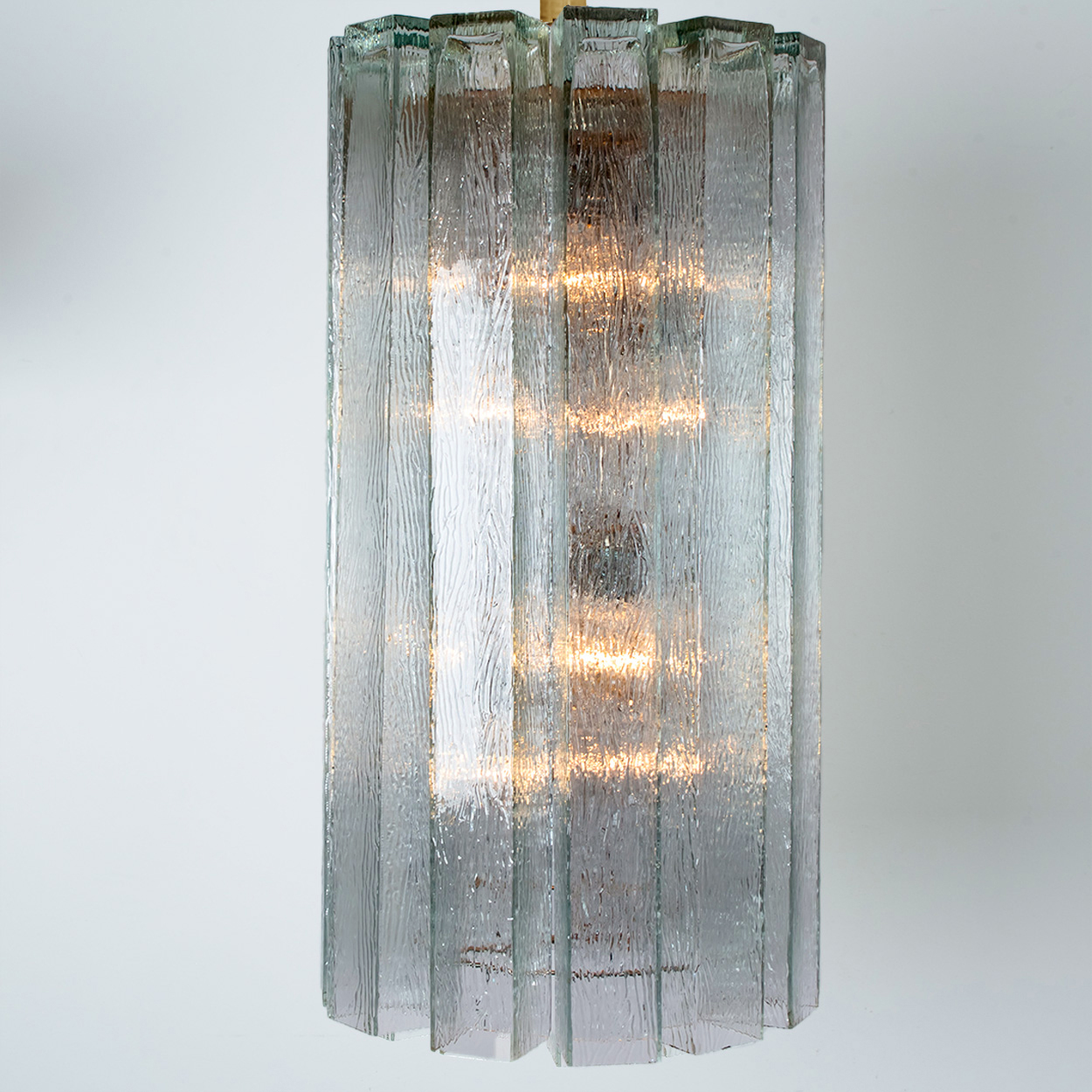 1 of the 3 Beautiful 12 Glass Tubes Chandelier by Doria Leuchten, Germany 1970