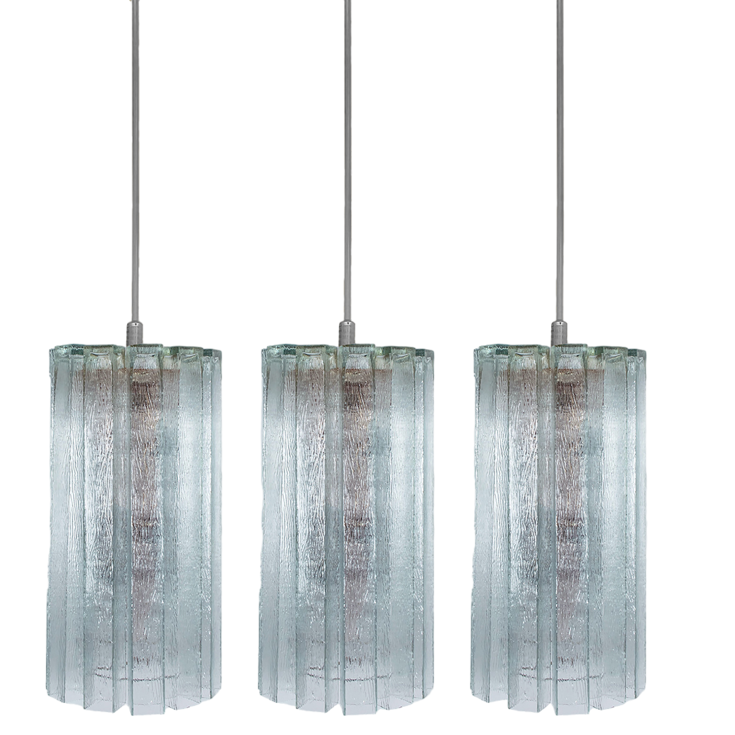 1 of the 3 Beautiful 12 Glass Tubes Chandelier by Doria Leuchten, Germany 1970