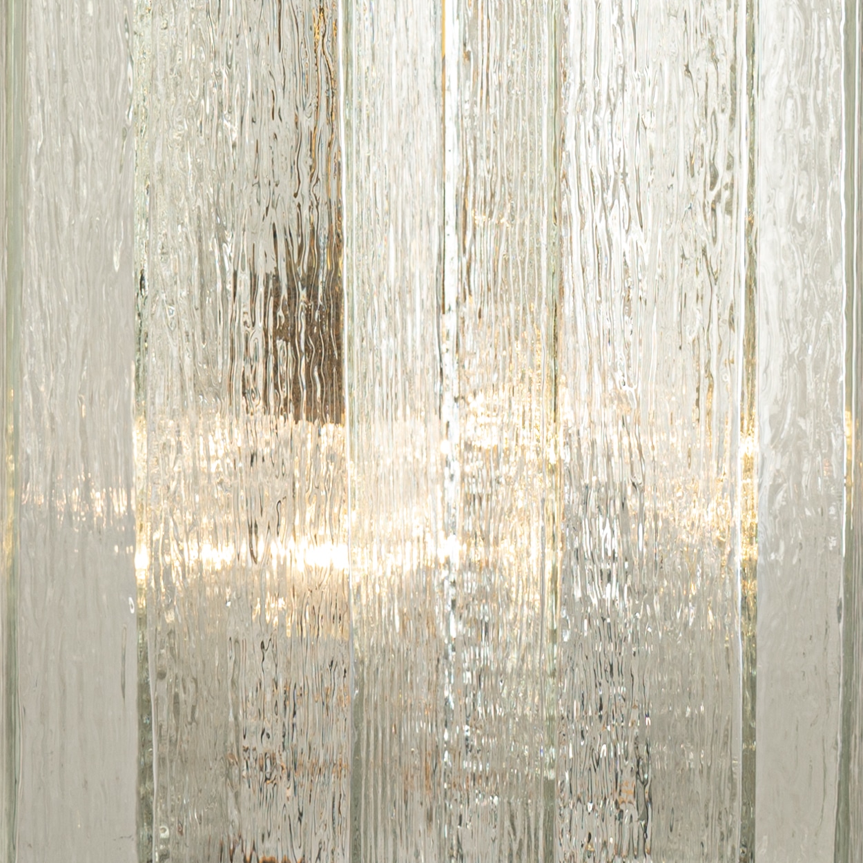 1 of the 2 Eight Glass Tubes Chandelier by Doria Leuchten, Germany 1970