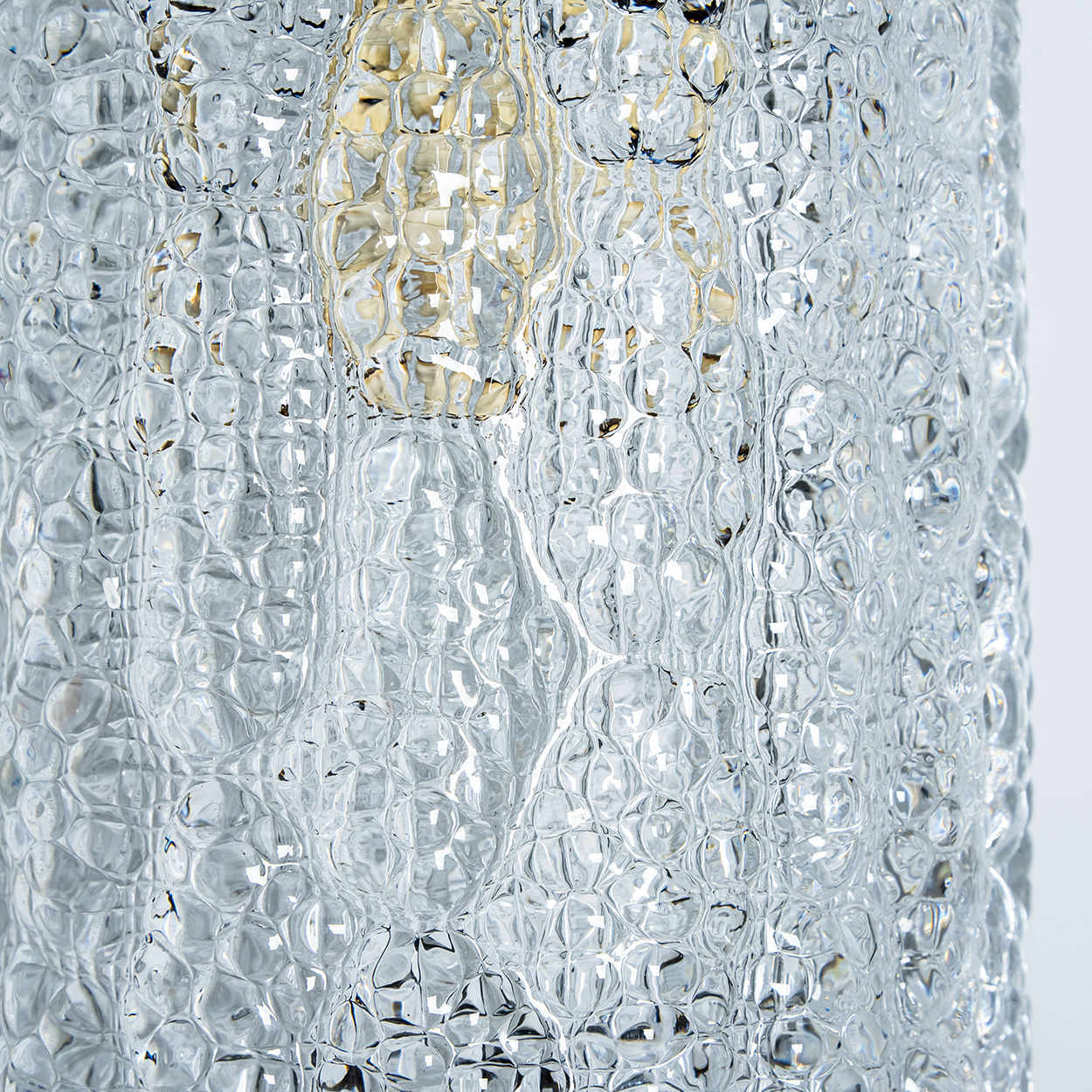 1 of 3 Brass and Crystal Glass Pendant by Carl Fagerlund for Orrefors, Sweden