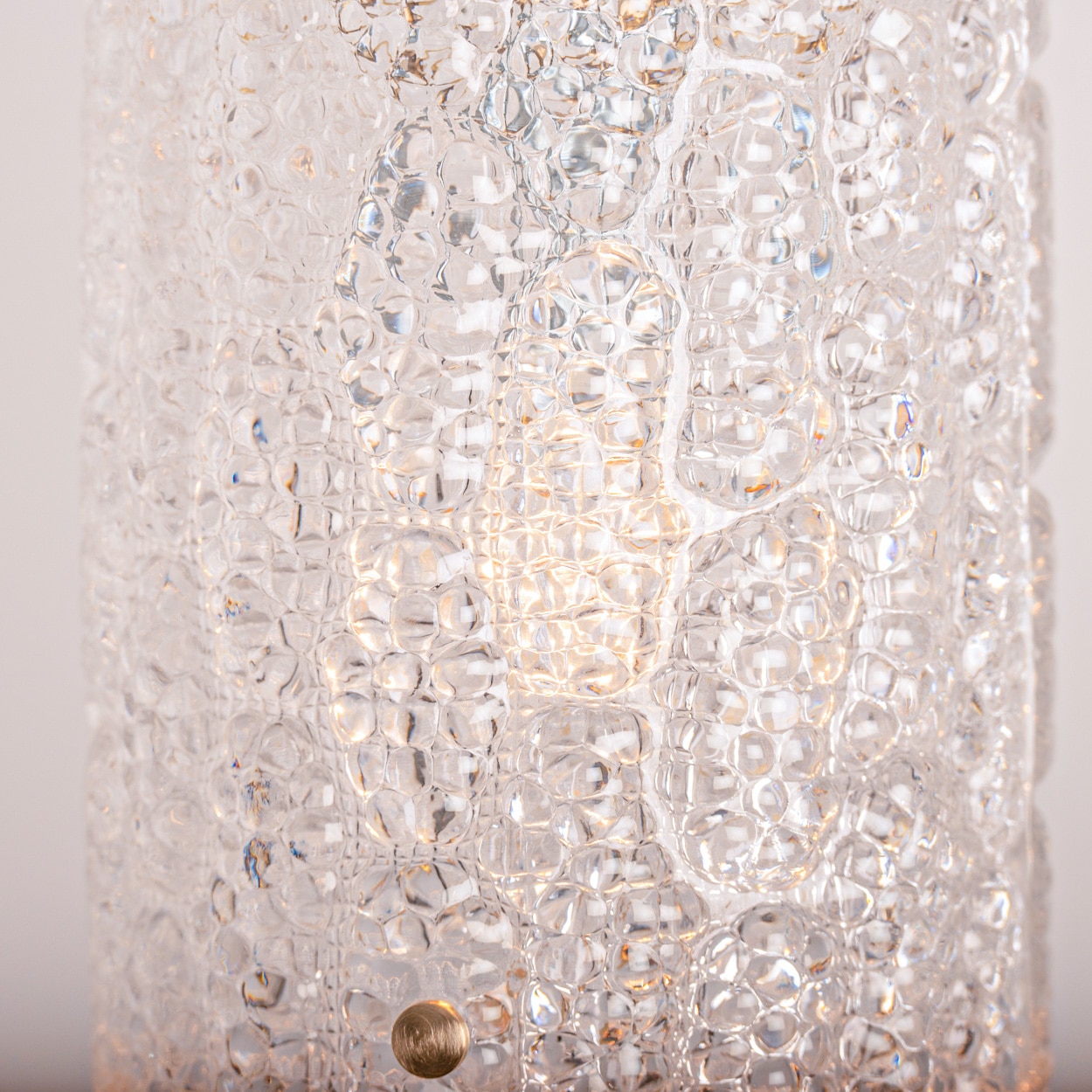 1 of 3 Brass and Crystal Glass Pendant by Carl Fagerlund for Orrefors, Sweden