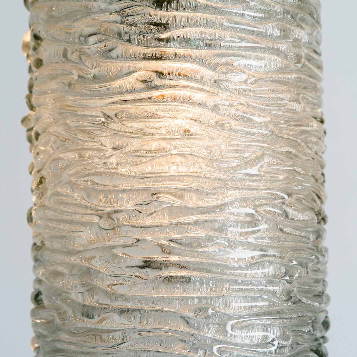 1 of the 3 Brass and Crystal Glass Pendants, Carl Fagerlund for Orrefors, Sweden