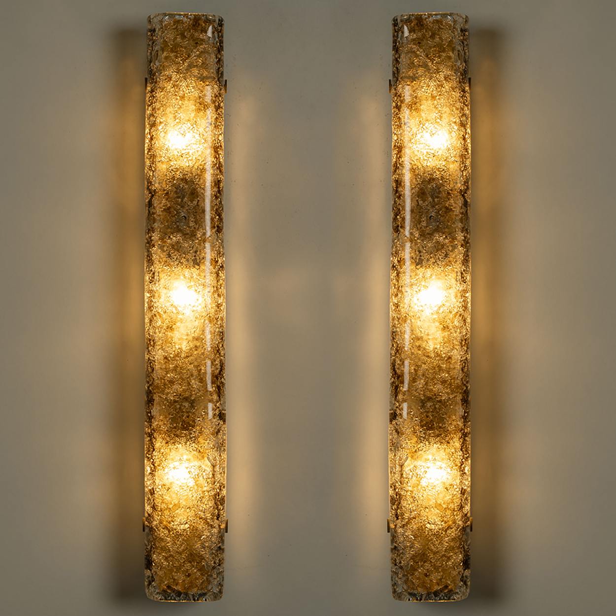 Several Tube Smoked Glass Wall Lights by Kaiser Leuchten, 1970s