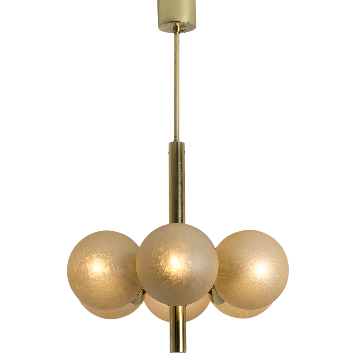 Molecular Chandelier by Kaiser with Hand Blown Amber Glass