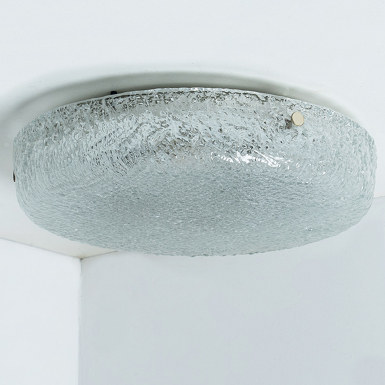 Round Clear Textured Glass Flush Mount, Limburg