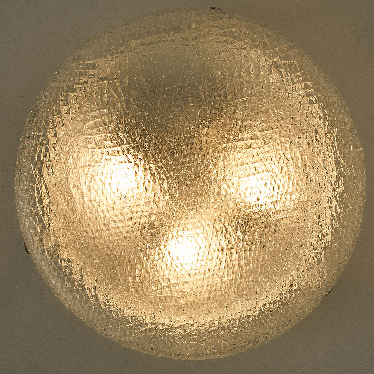 Round Clear Textured Glass Flush Mount, Limburg