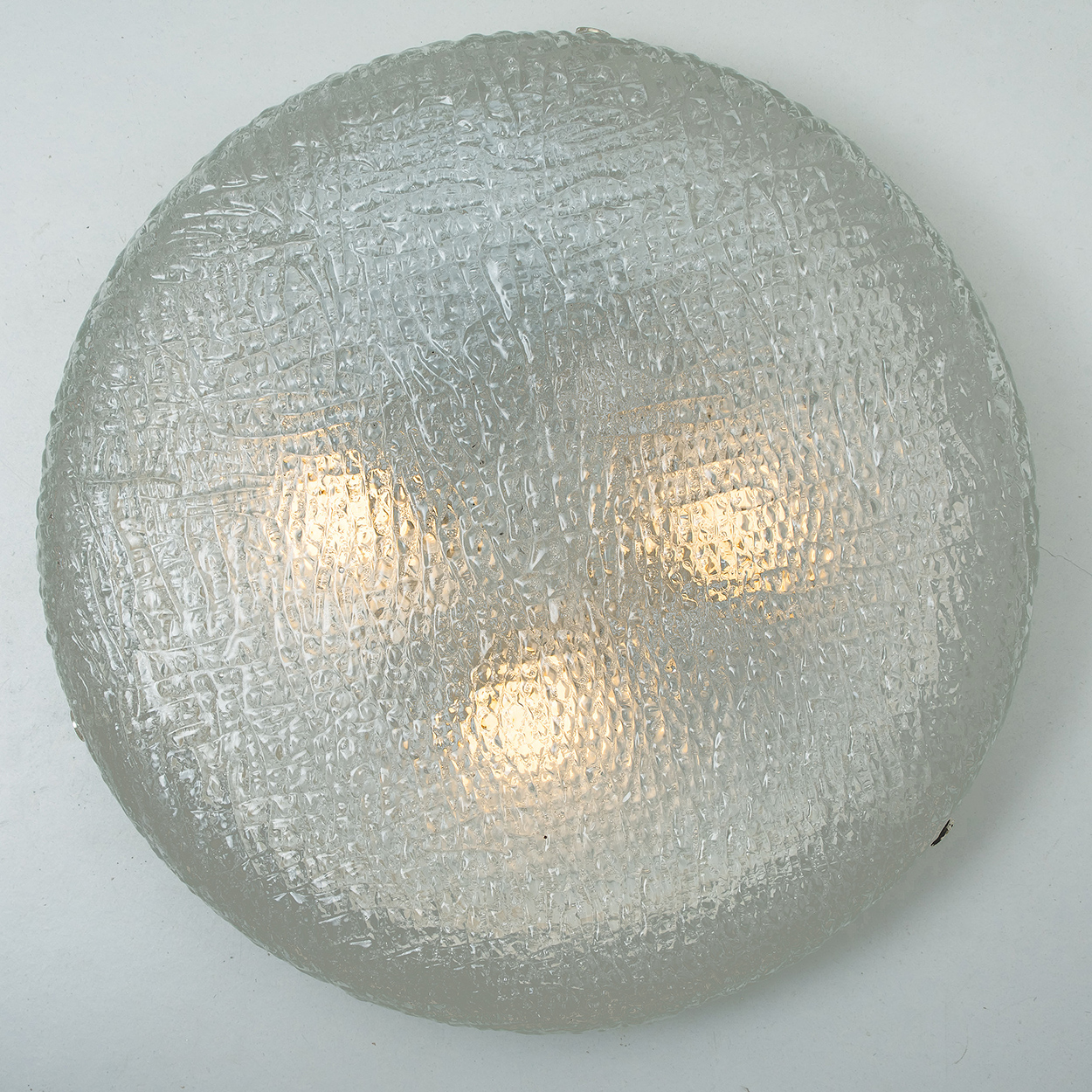 Round Clear Textured Glass Flush Mount, Limburg