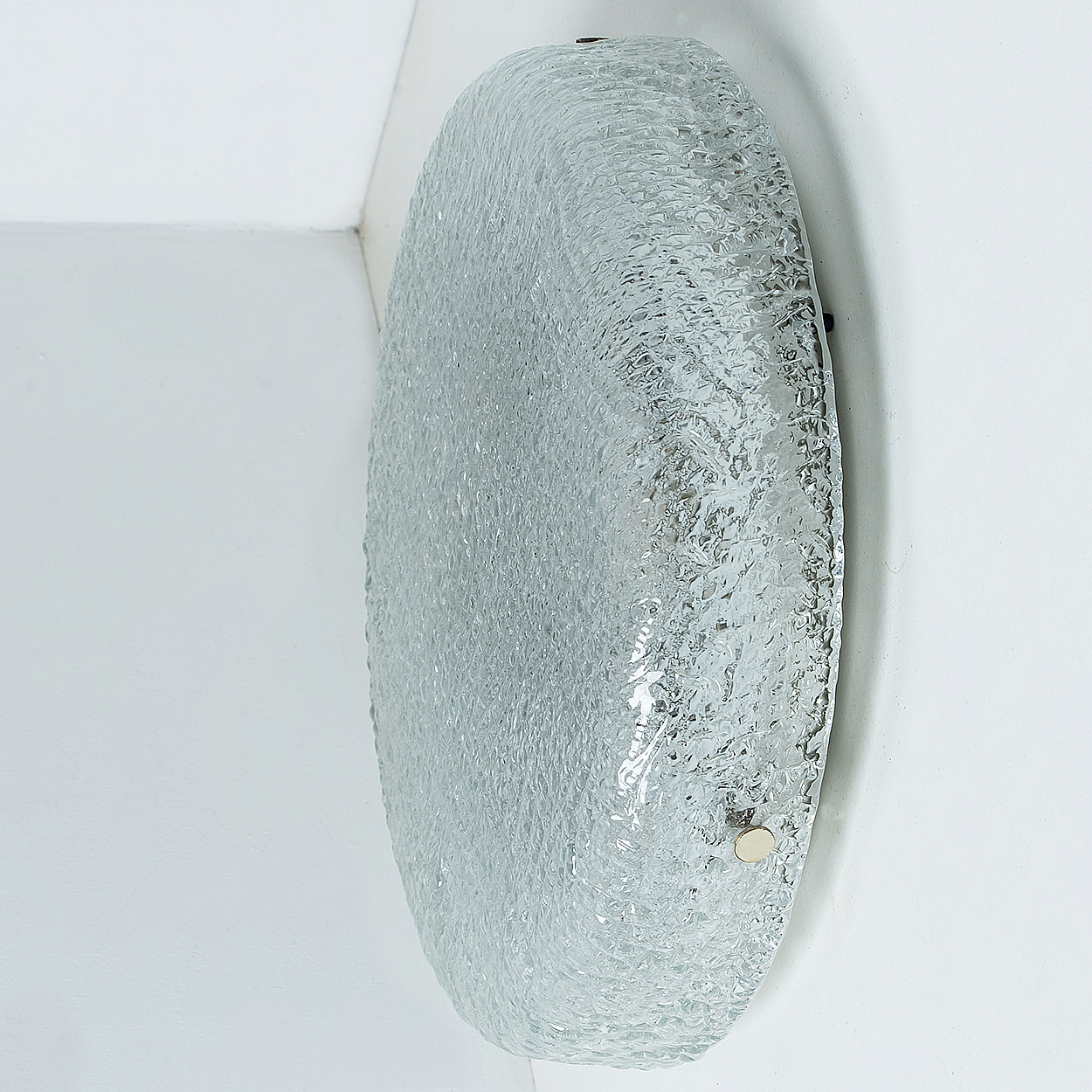 Round Clear Textured Glass Flush Mount, Limburg