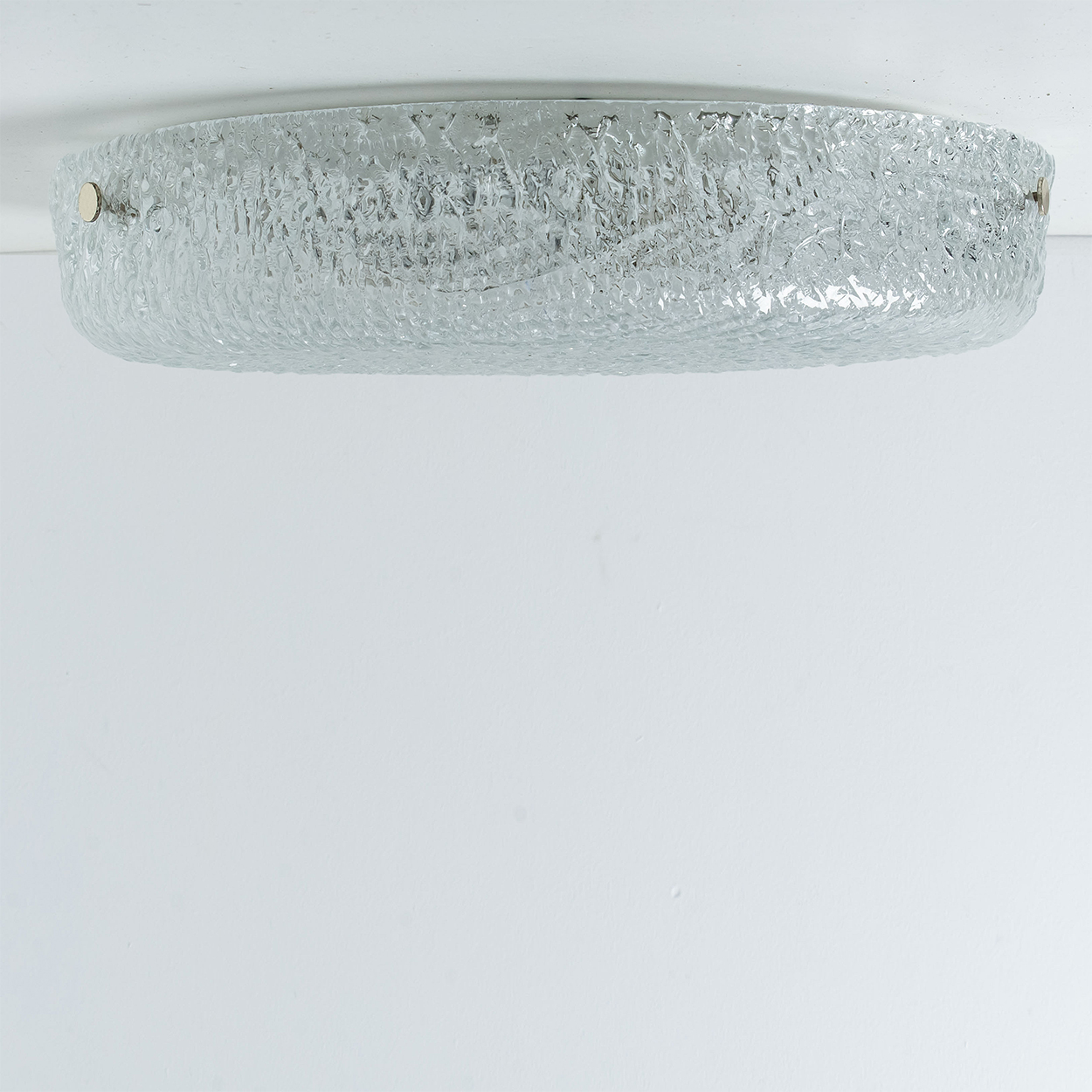 Round Clear Textured Glass Flush Mount, Limburg