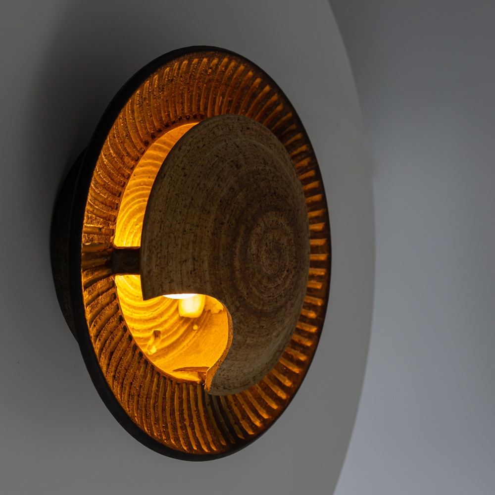 1 of the 3 Elegant Ceramic Wall Lights, Denmark, 1970s