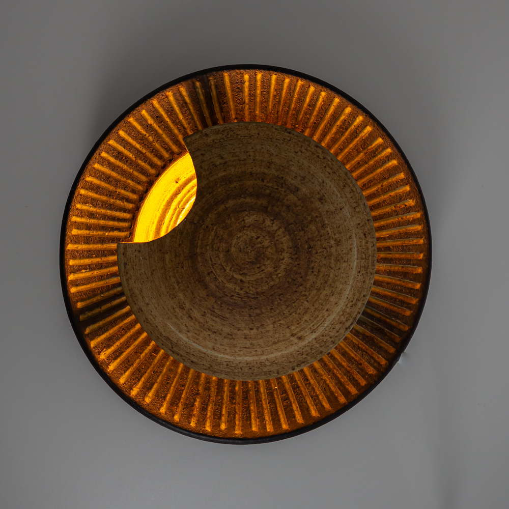 1 of the 3 Elegant Ceramic Wall Lights, Denmark, 1970s