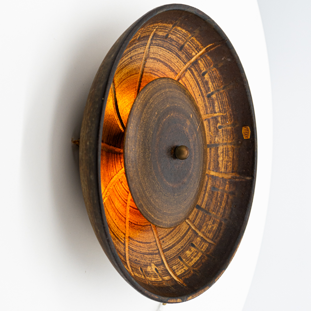 1 of the 3 Magnificent Ceramic Wall Lights, Denmark, 1970s