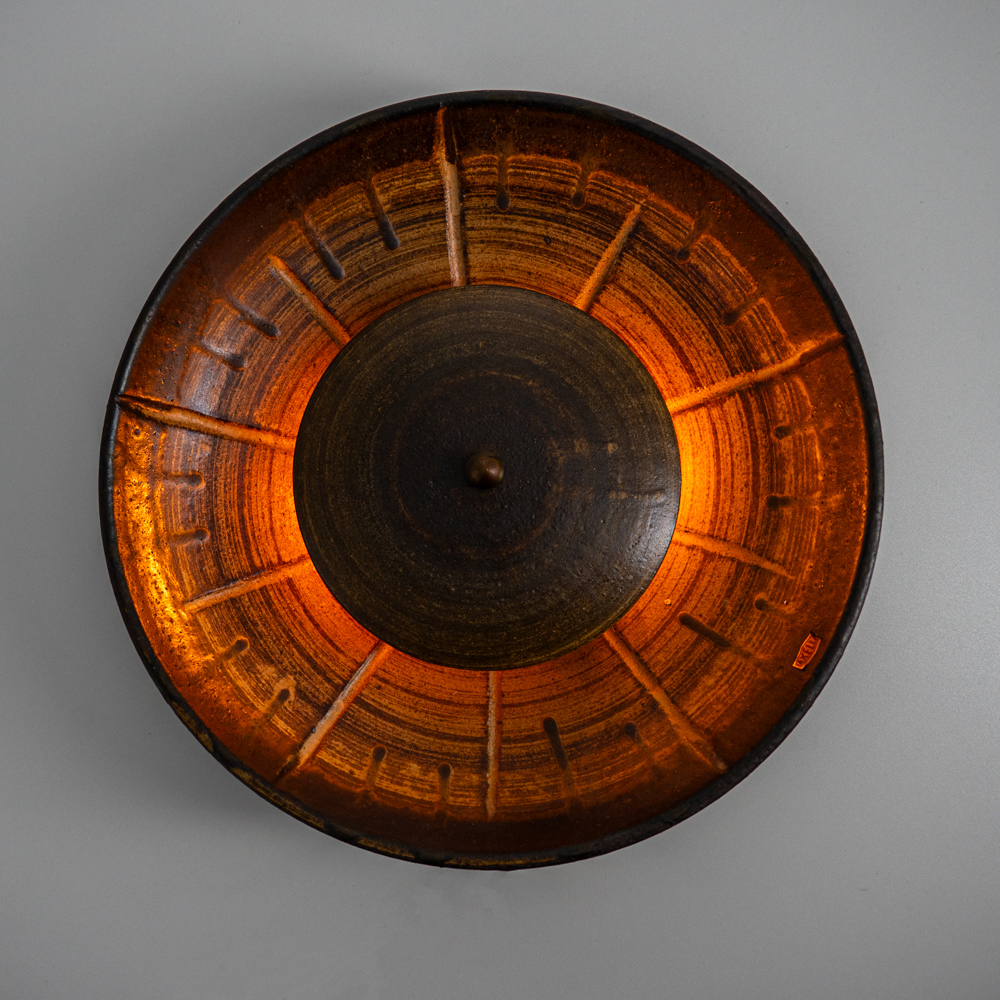 1 of the 3 Magnificent Ceramic Wall Lights, Denmark, 1970s